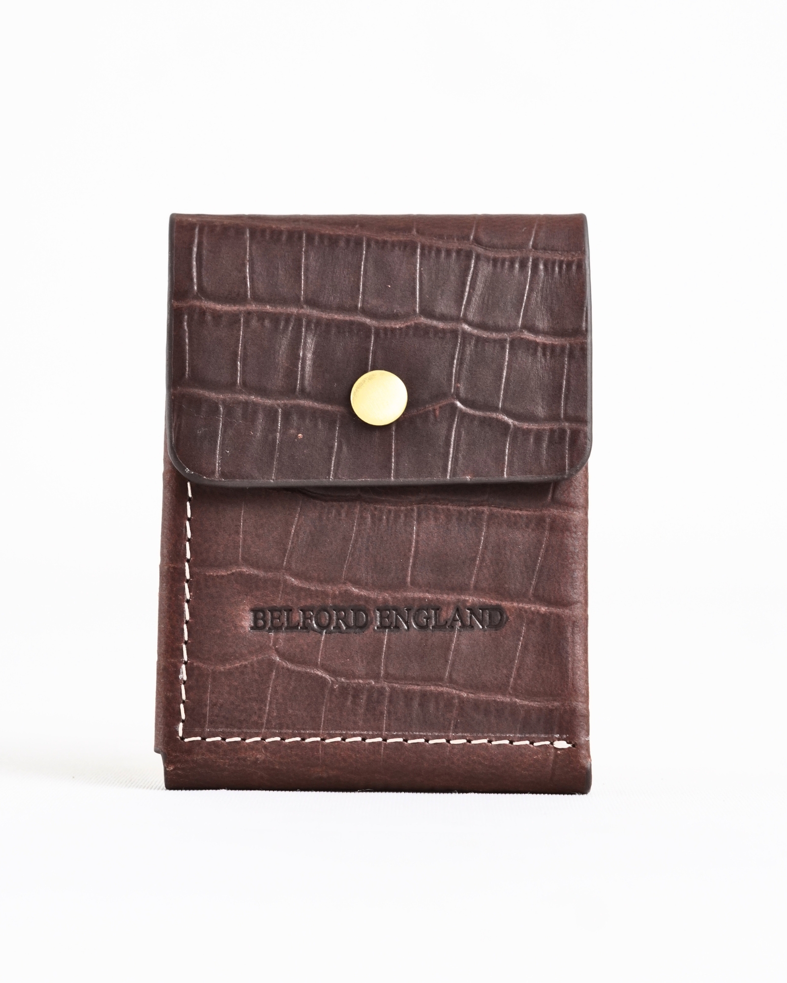 Milton - Men’s Original Leather Minimalist Wallet (Croco Rugged Brown) - Image 2
