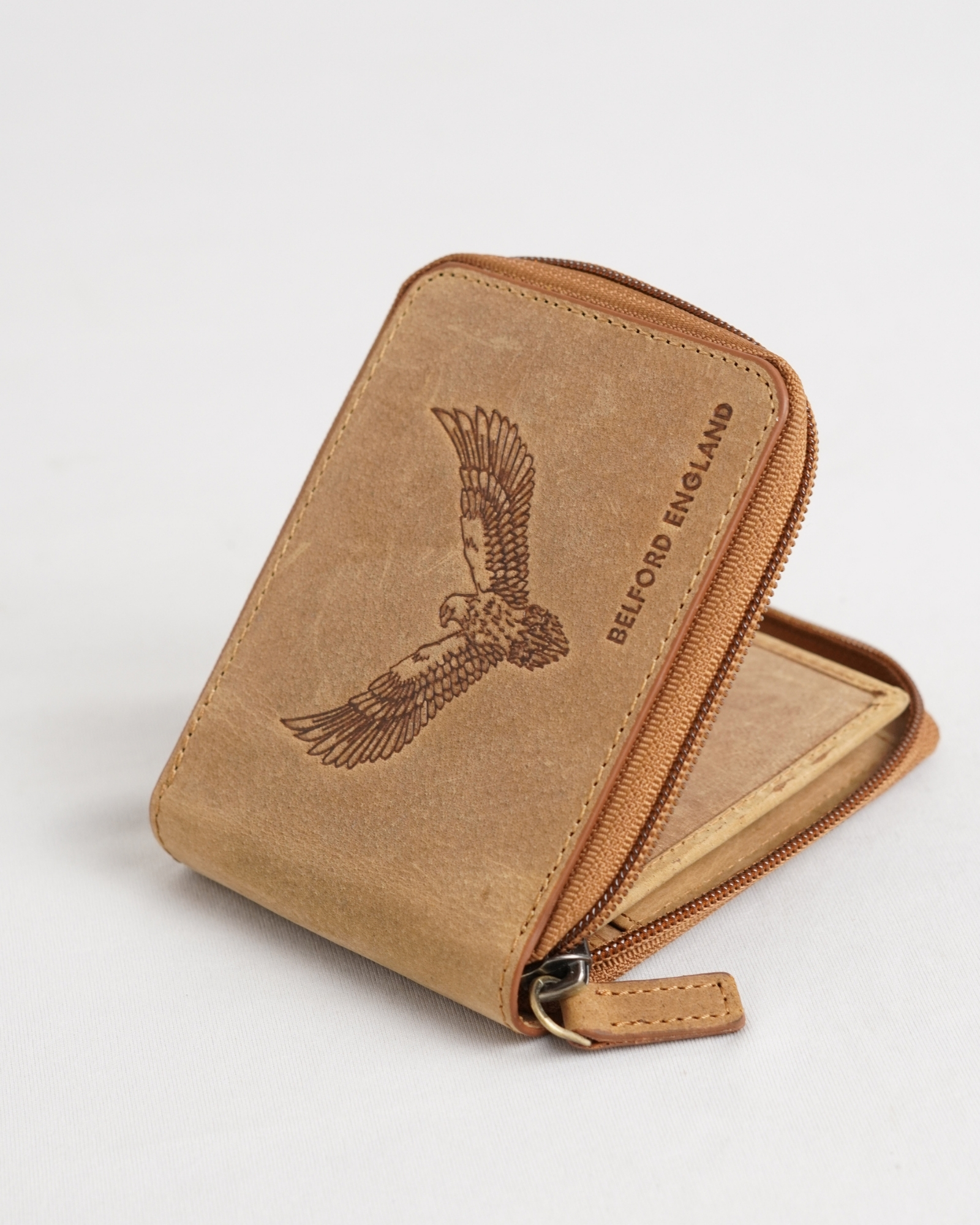Tokyo (Wild Life Edition) Men’s Original Leather Wallet  - Rugged Tan - Eagle - Image 2