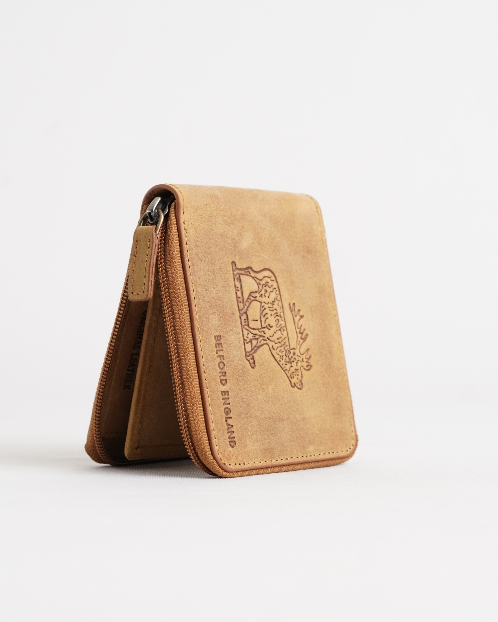 Tokyo (Wild Life Edition) Men’s Original Leather Wallet - Rugged Tan - Deer - Image 6