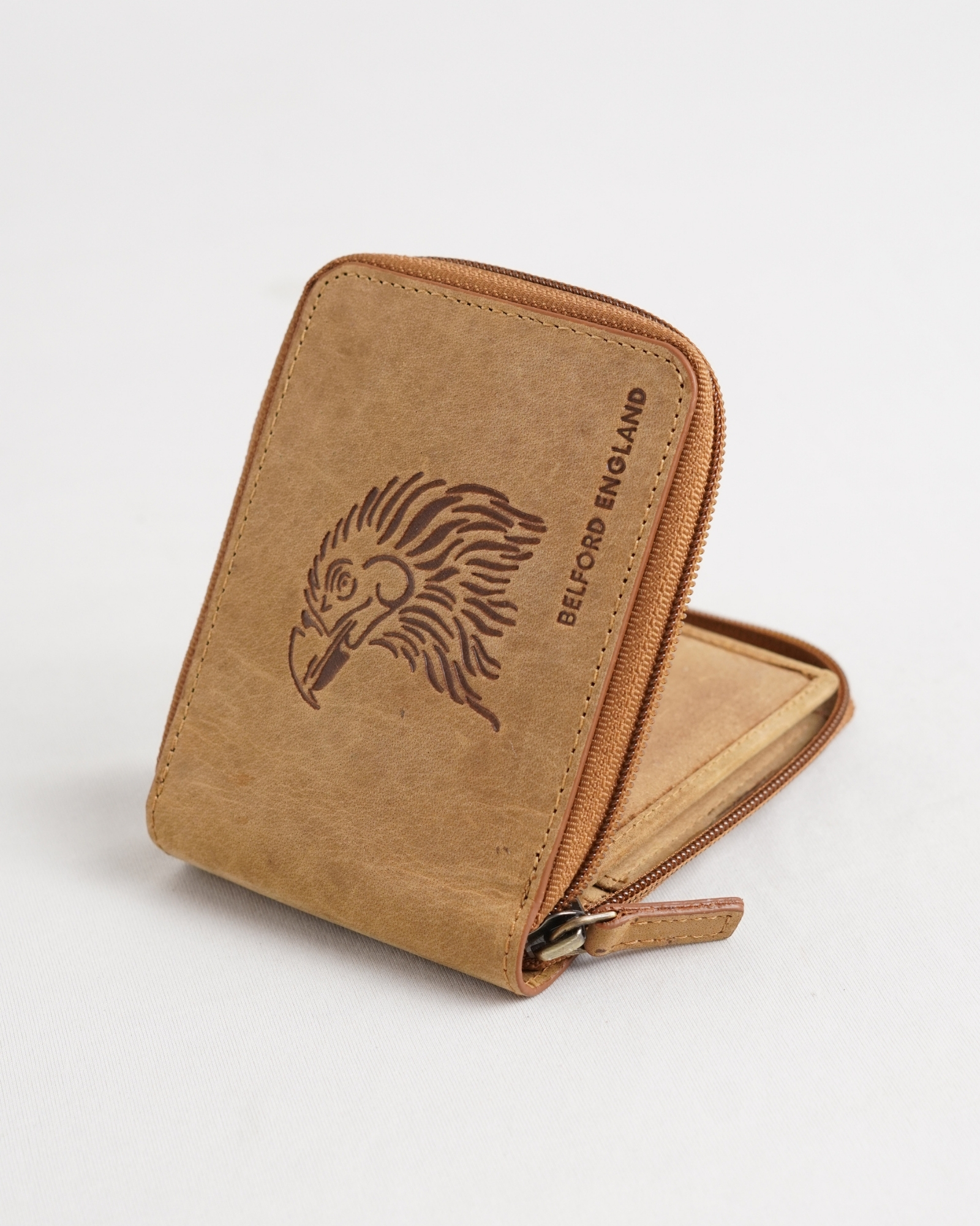 Tokyo (Wild Life Edition) Men’s Original Leather Wallet - Rugged Tan - Falcon - Image 2