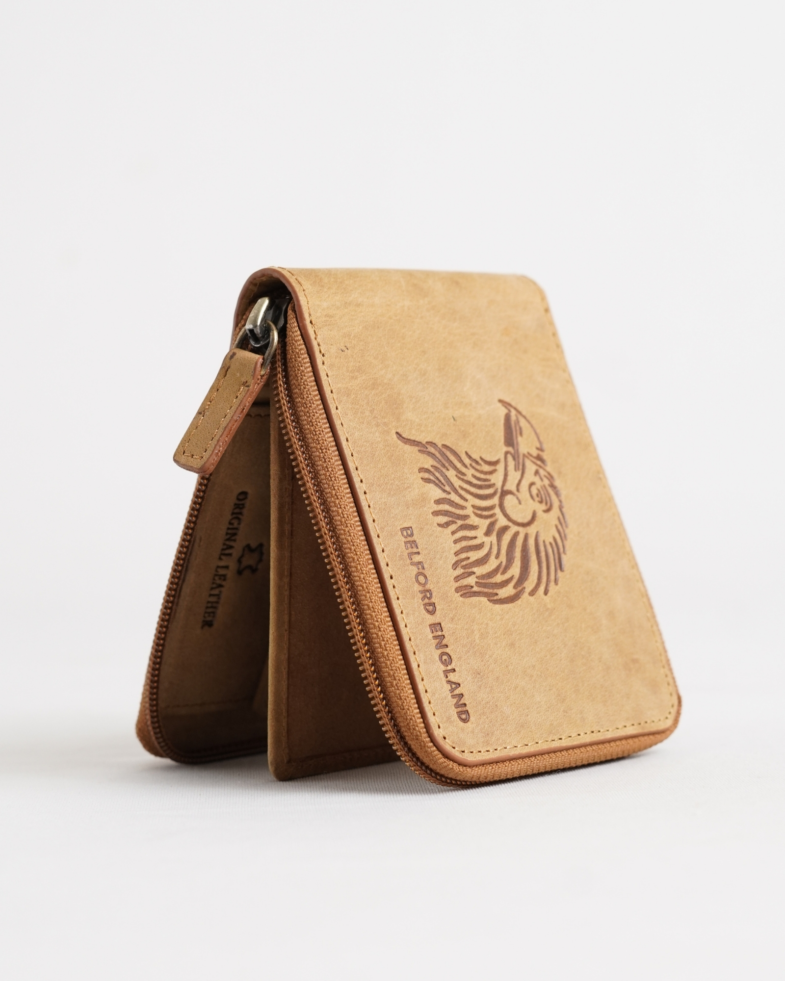 Tokyo (Wild Life Edition) Men’s Original Leather Wallet - Rugged Tan - Falcon - Image 7