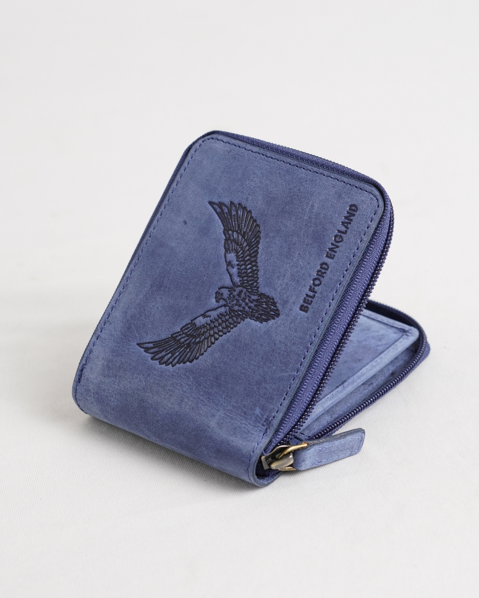 Tokyo (Wild Life Edition) Men’s Original Leather Wallet  - Rugged Blue - Eagle - Image 2