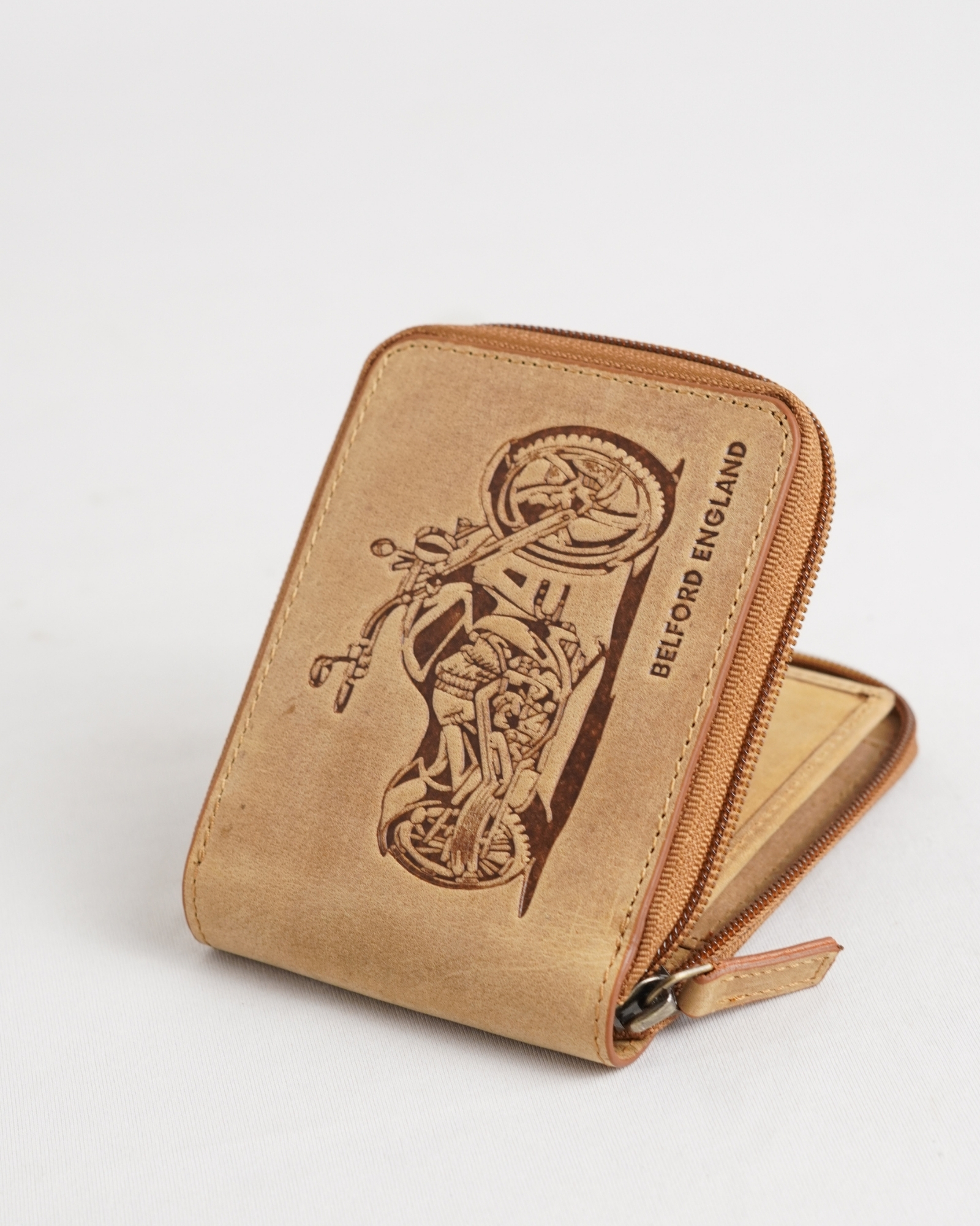 Tokyo (Sports Bike) Men’s Original Leather Wallet - Rugged Tan - Image 2