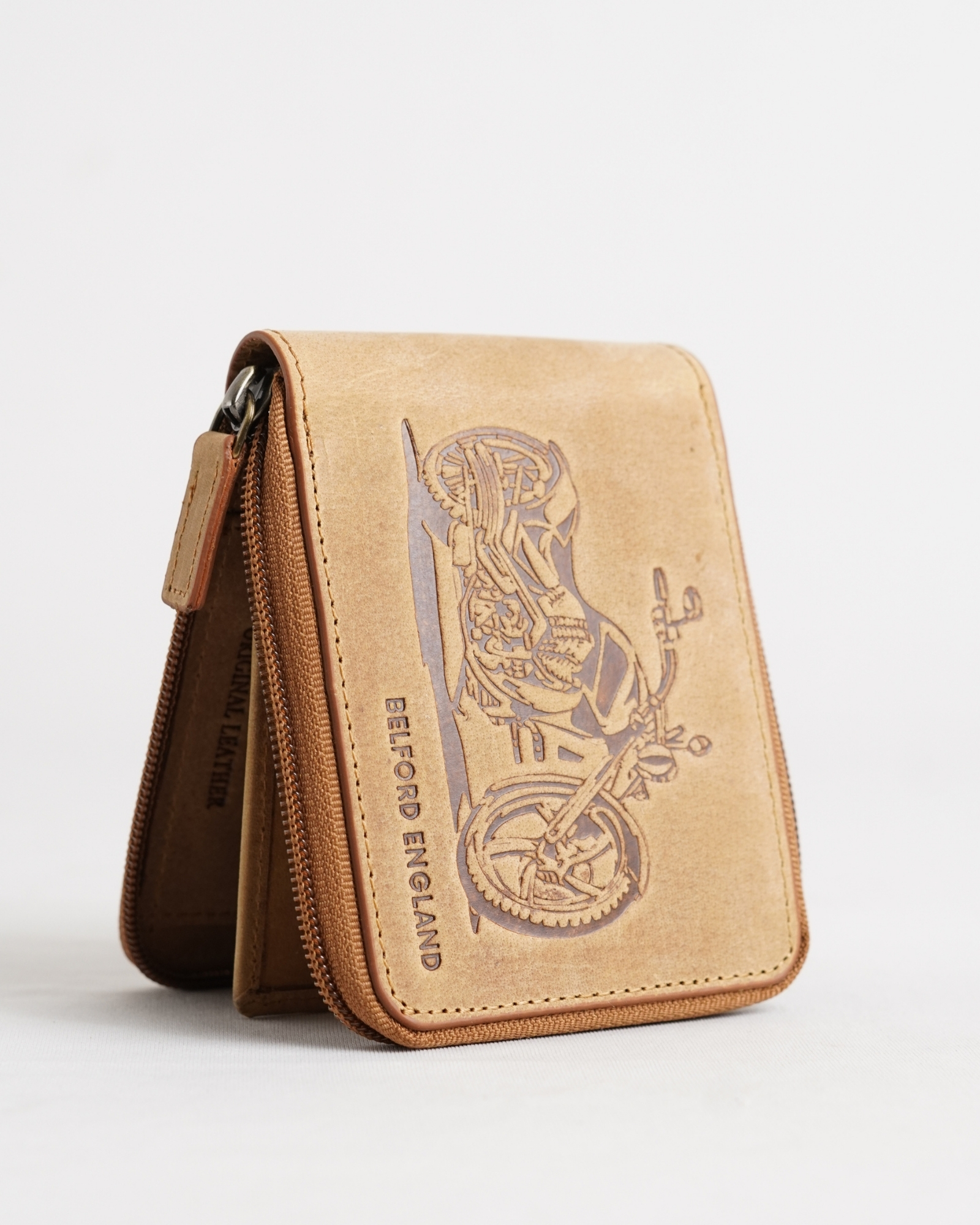 Tokyo (Sports Bike) Men’s Original Leather Wallet - Rugged Tan - Image 5