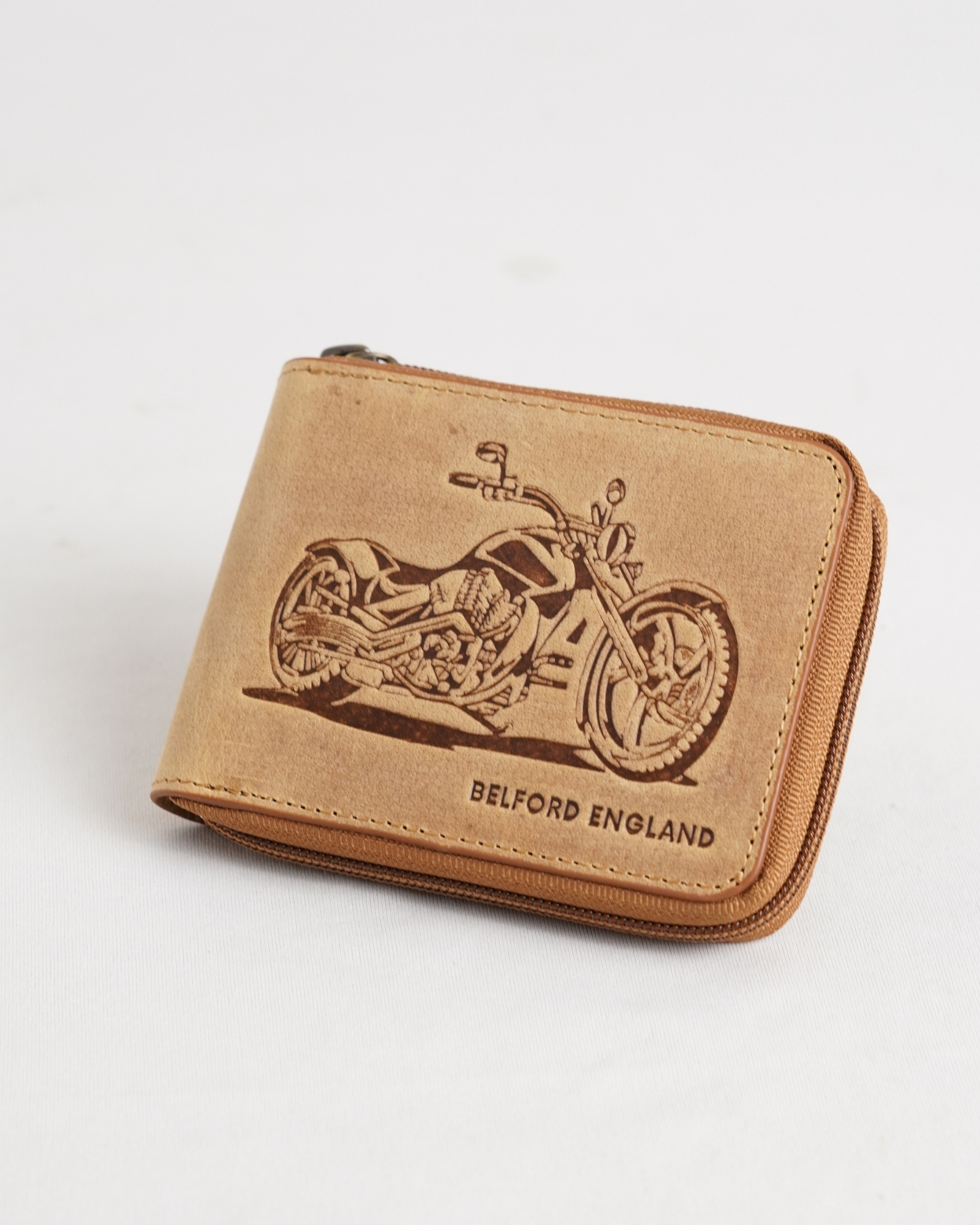 Tokyo (Sports Bike) Men’s Original Leather Wallet - Rugged Tan - Image 6