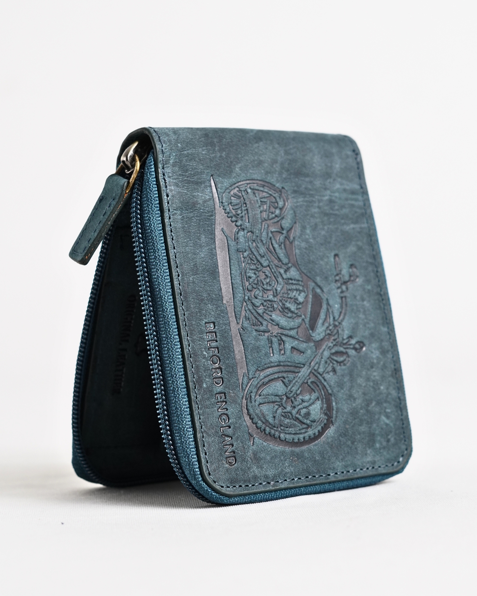 Tokyo (Sports Bike) Men’s Original Leather Wallet - Rugged Green - Image 6