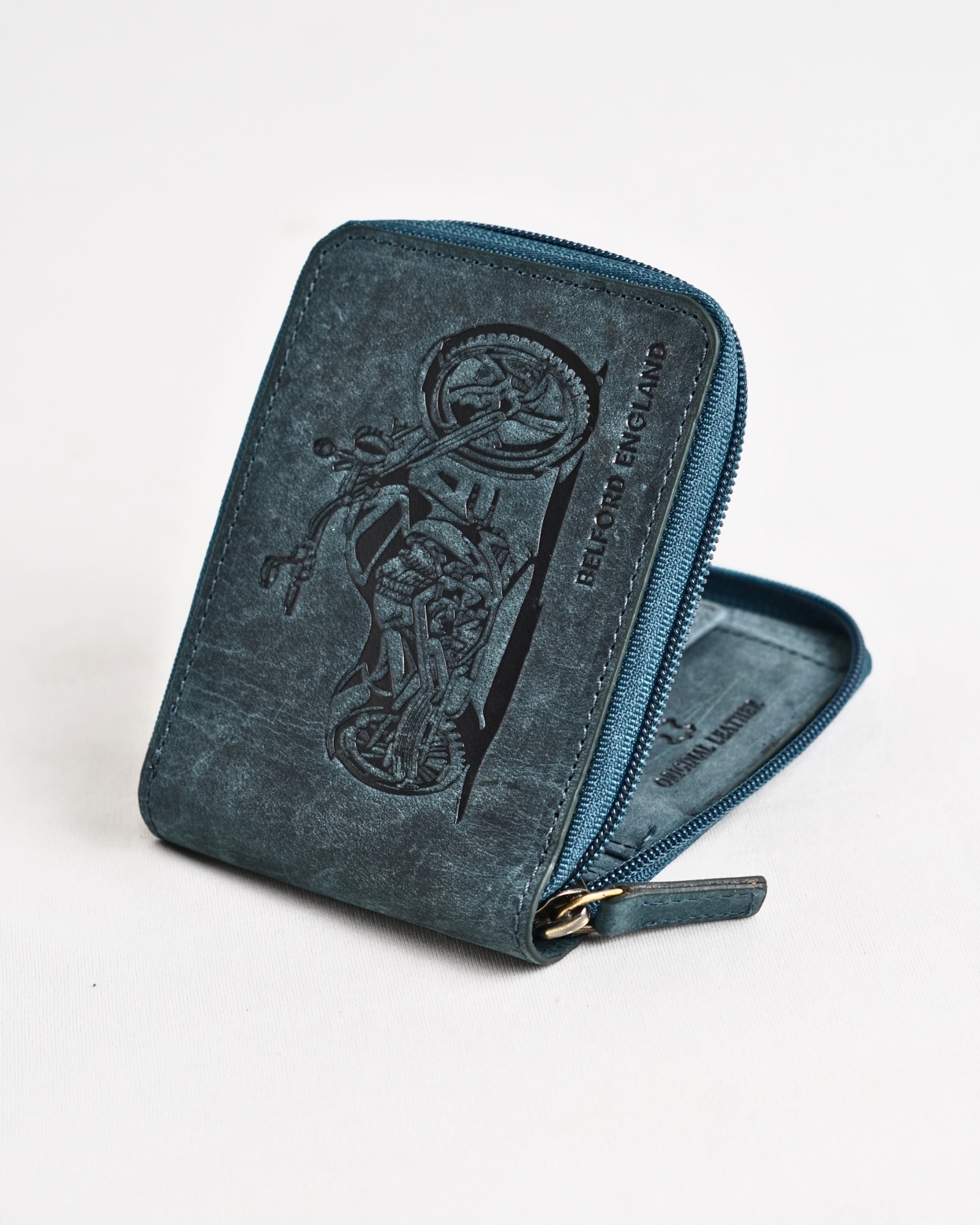 Tokyo (Sports Bike) Men’s Original Leather Wallet - Rugged Green - Image 7