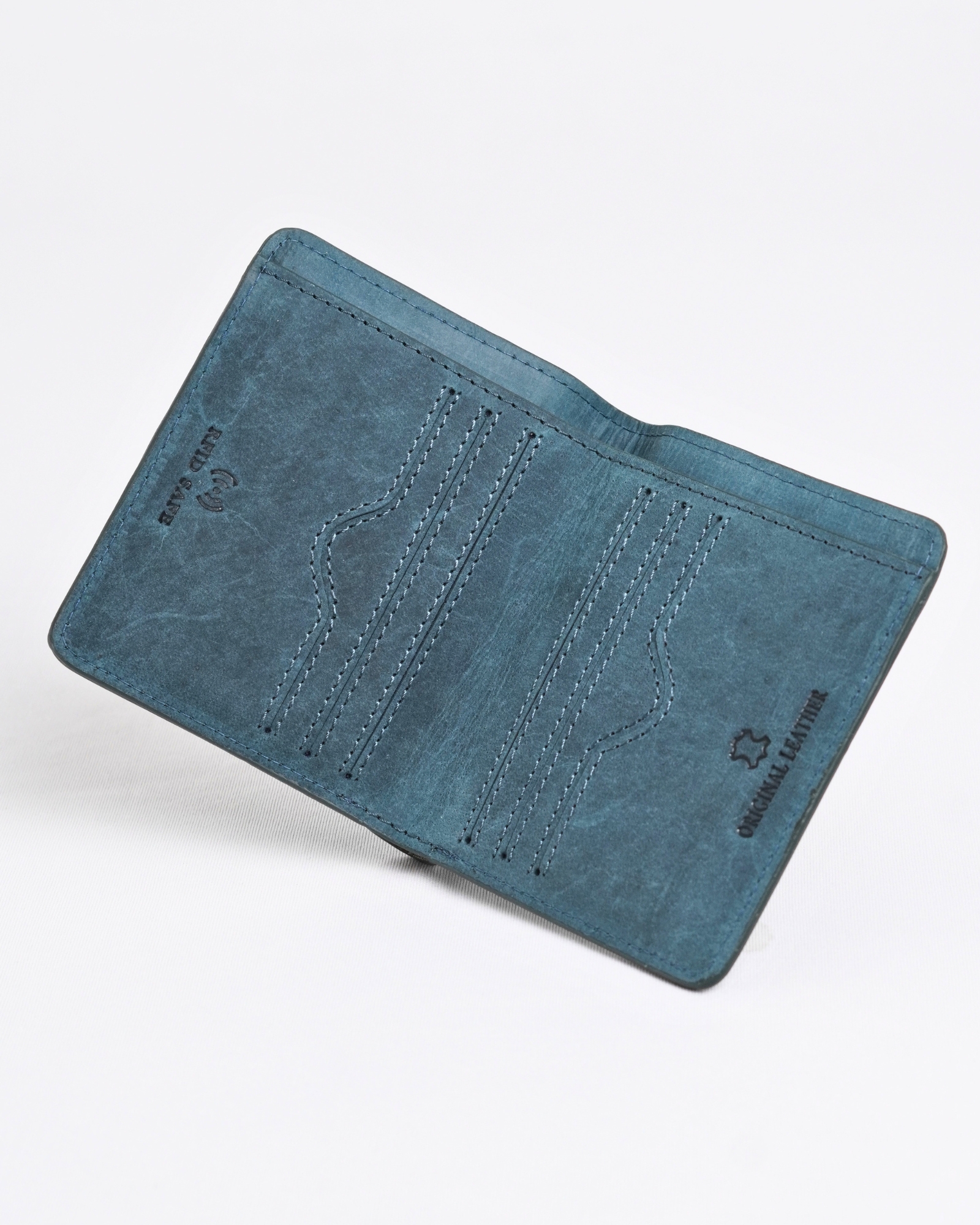 Boston (Sleek Series) - Men’s Original Leather Wallet (Rugged Green) - Image 2