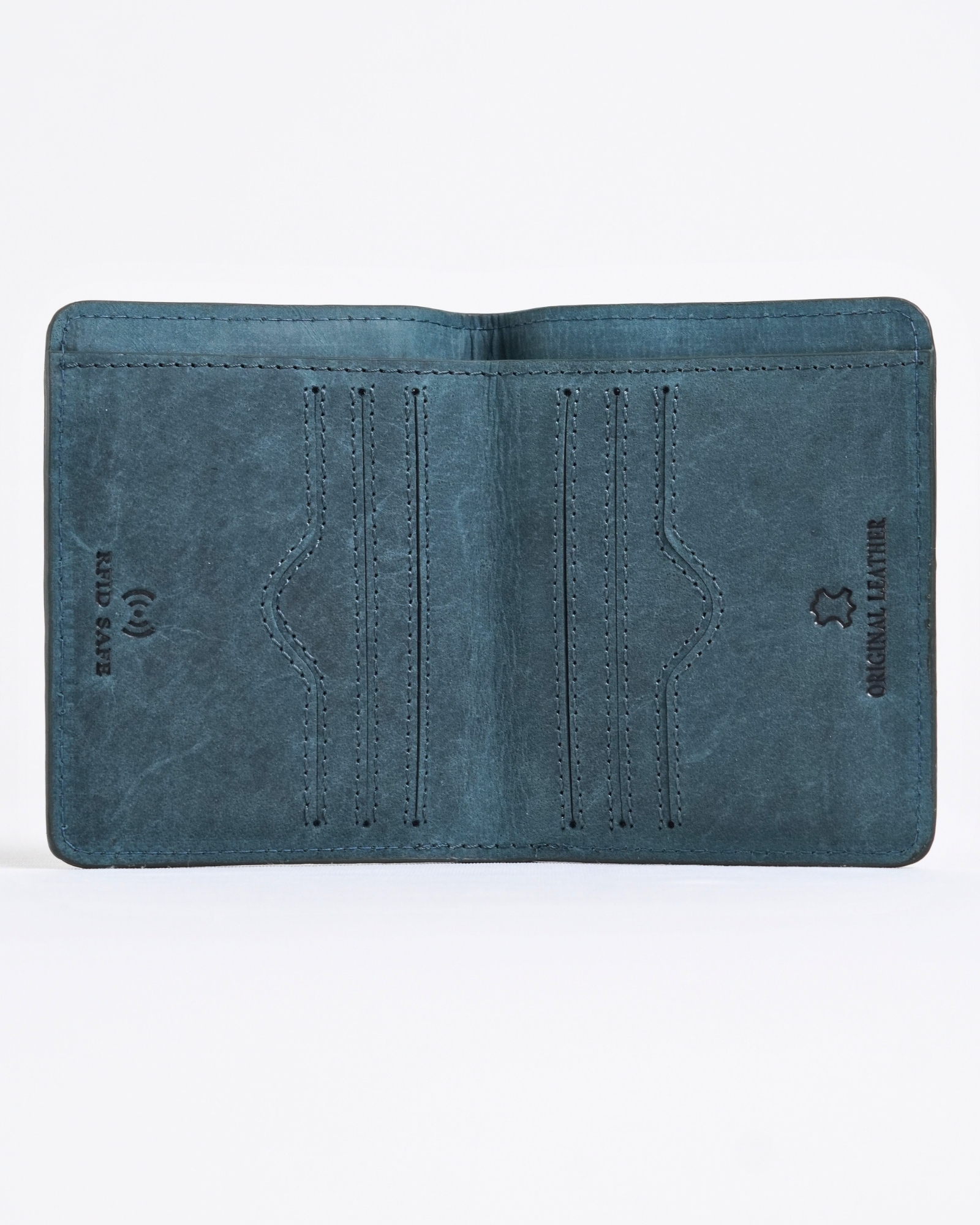 Boston (Sleek Series) - Men’s Original Leather Wallet (Rugged Green) - Image 4