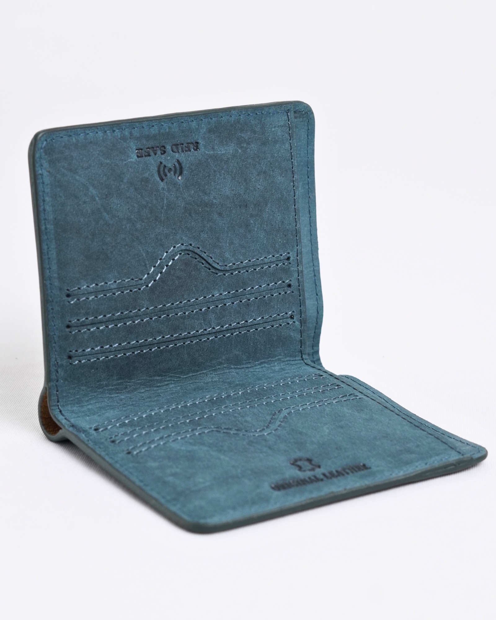Boston (Sleek Series) - Men’s Original Leather Wallet (Rugged Green) - Image 6