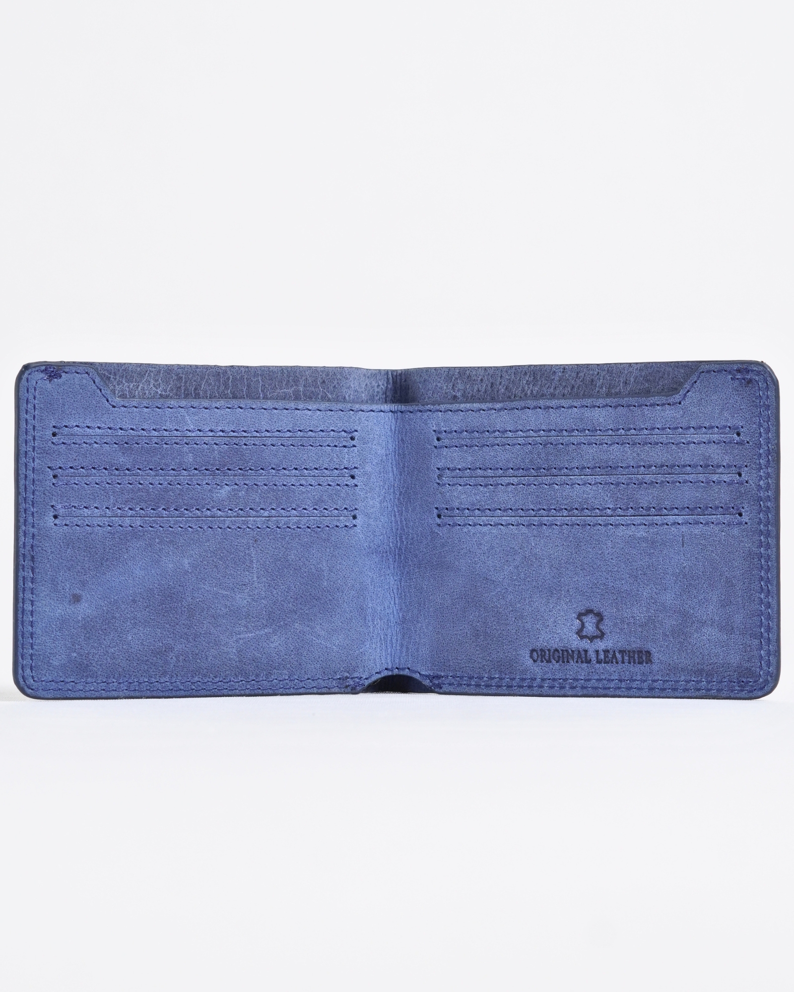 Texas (Sleek Series) - Men’s Original Leather Wallet (Rugged Blue)