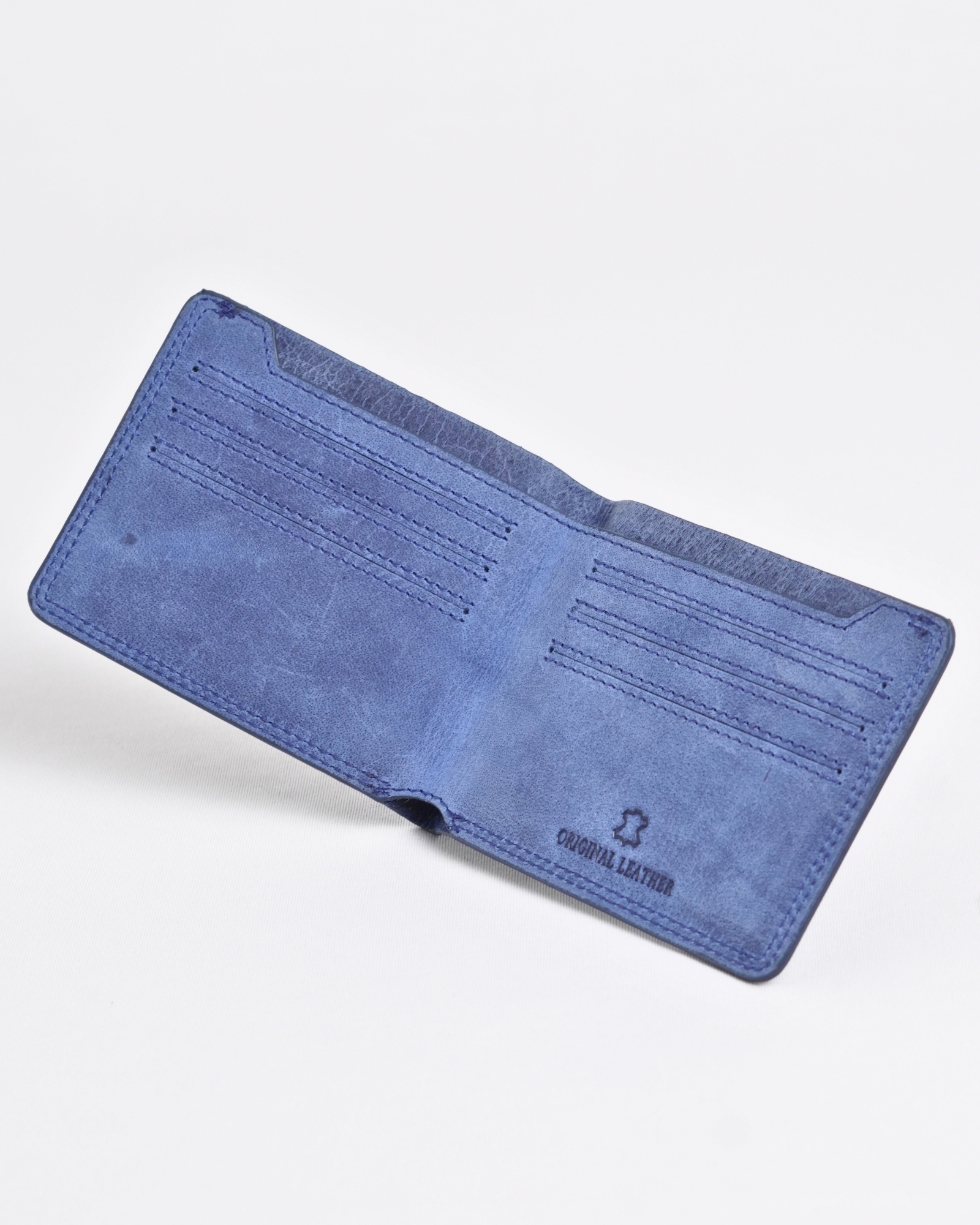 Texas (Sleek Series) - Men’s Original Leather Wallet (Rugged Blue) - Image 3