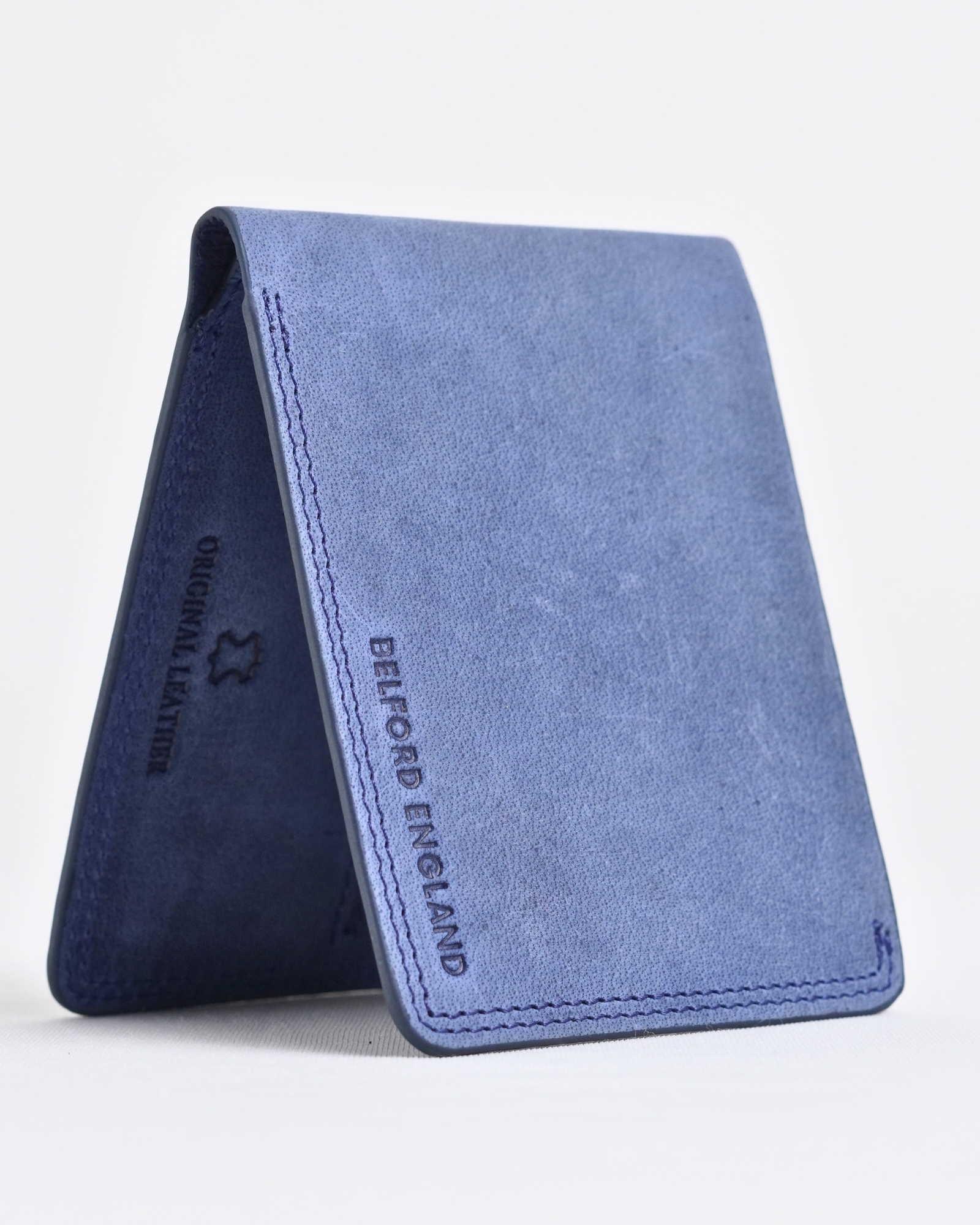 Texas (Sleek Series) - Men’s Original Leather Wallet (Rugged Blue) - Image 4