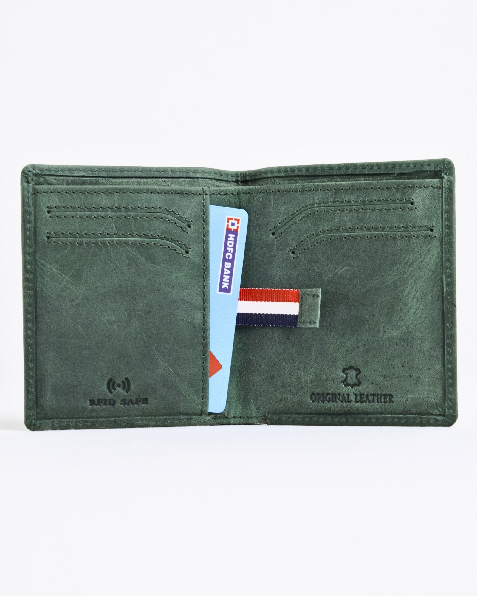 Florida (Sleek Series) - Men’s Original Leather Wallet (Rugged Green)
