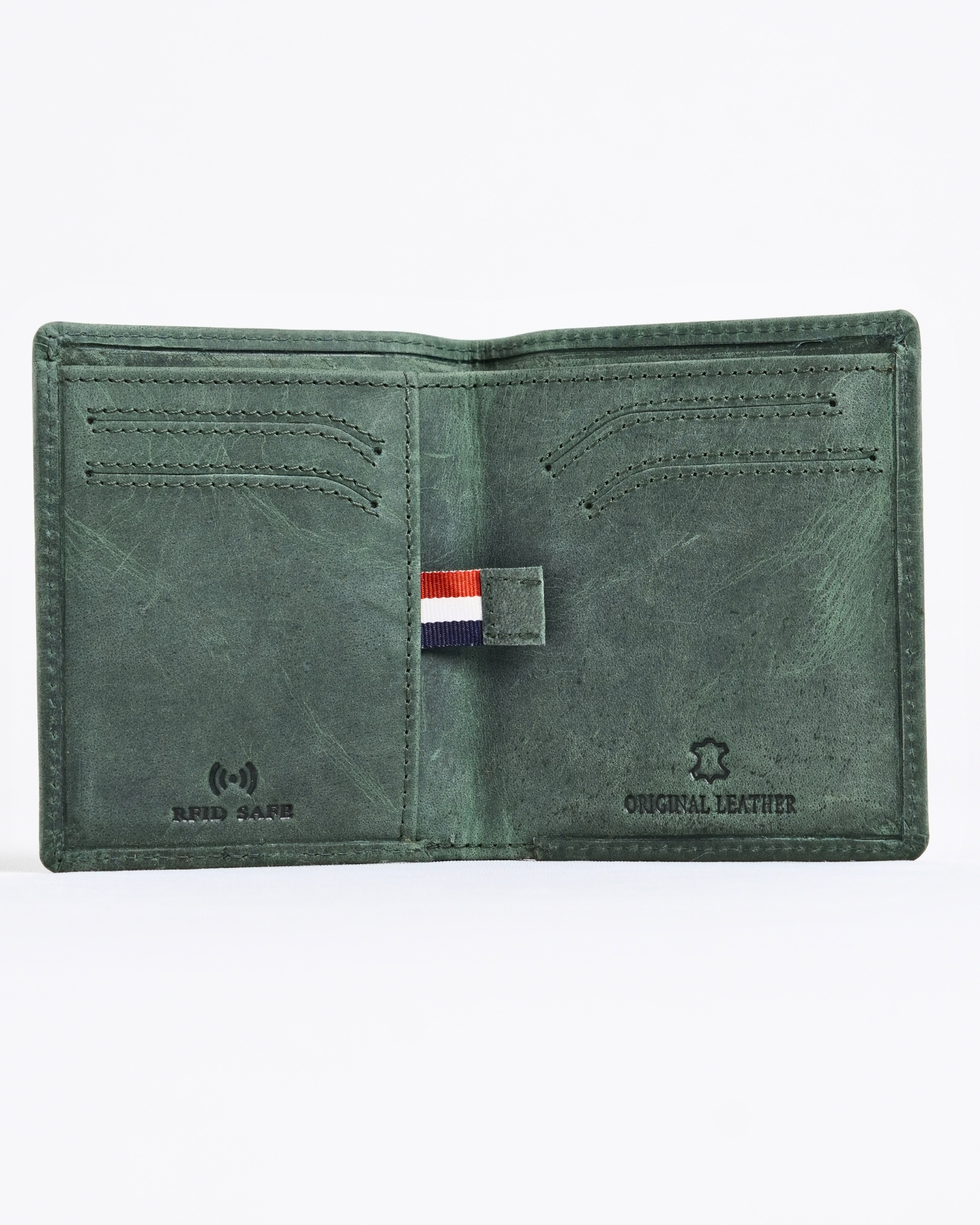 Florida (Sleek Series) - Men’s Original Leather Wallet (Rugged Green) - Image 3
