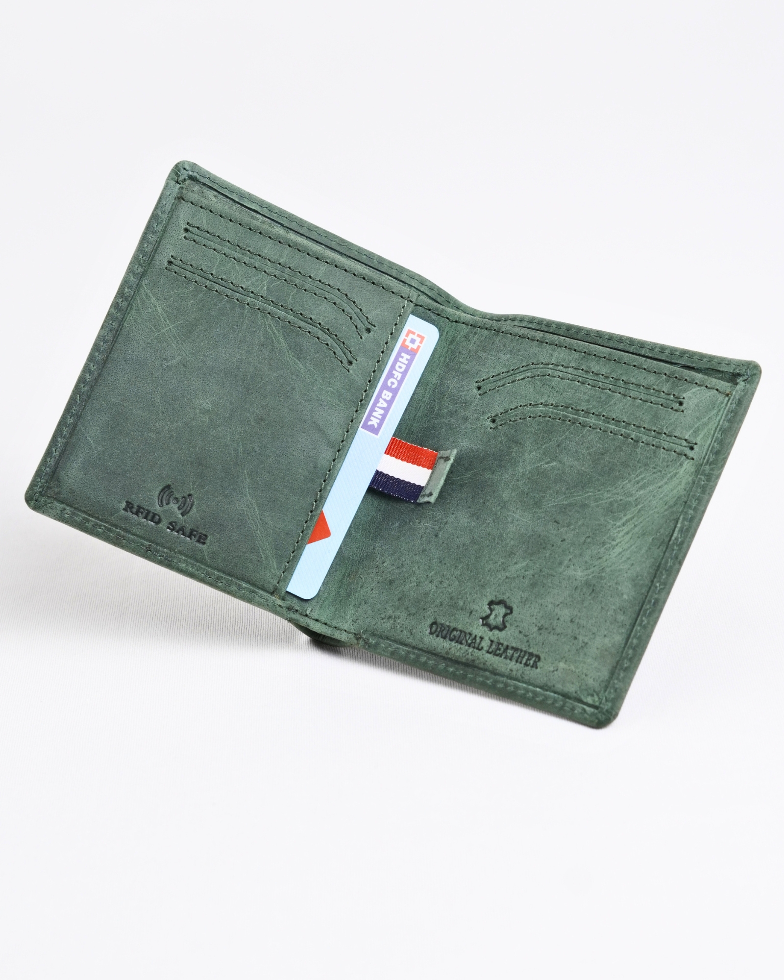 Florida (Sleek Series) - Men’s Original Leather Wallet (Rugged Green) - Image 6