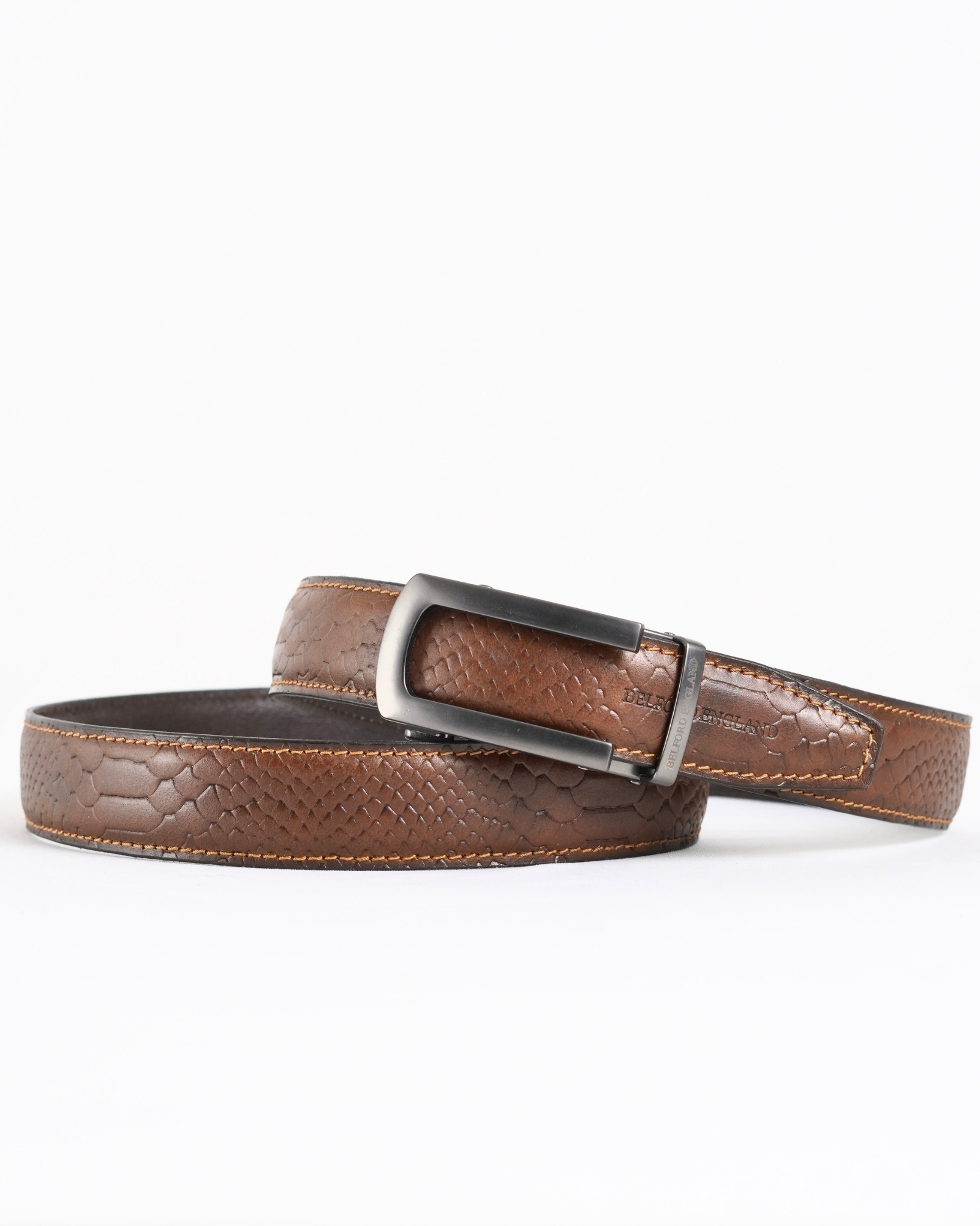 Oxford Men's Original Leather Belt  (Python Tan)  28-44 - Image 2