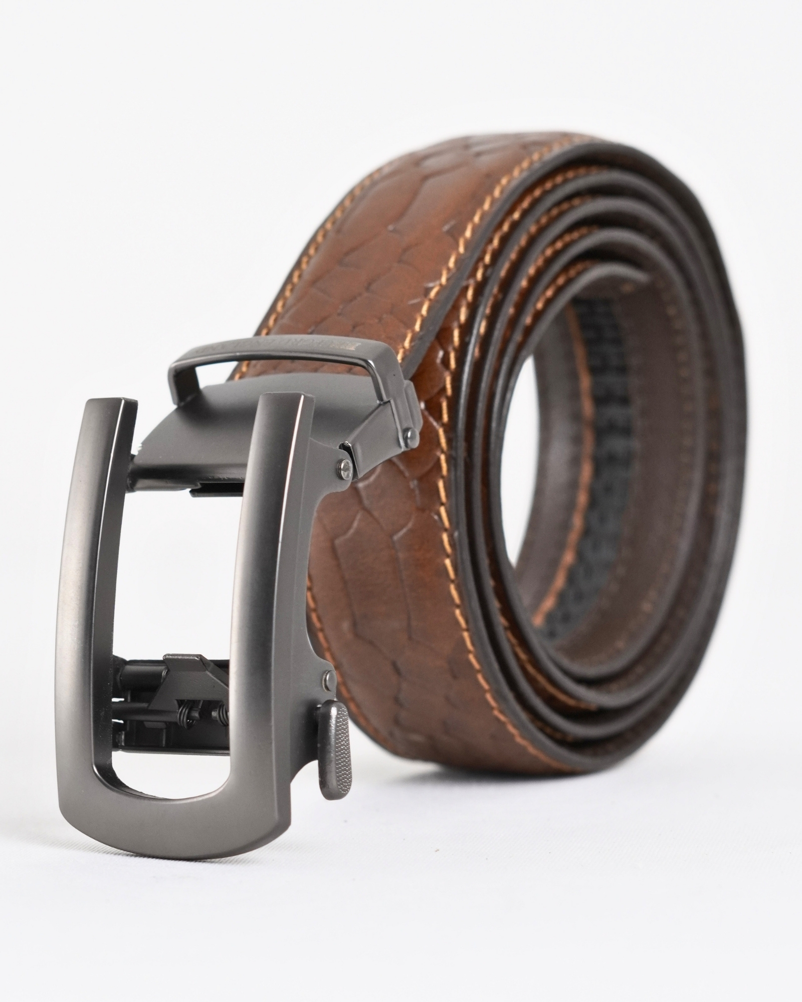 Oxford Men's Original Leather Belt  (Python Tan)  28-44 - Image 3
