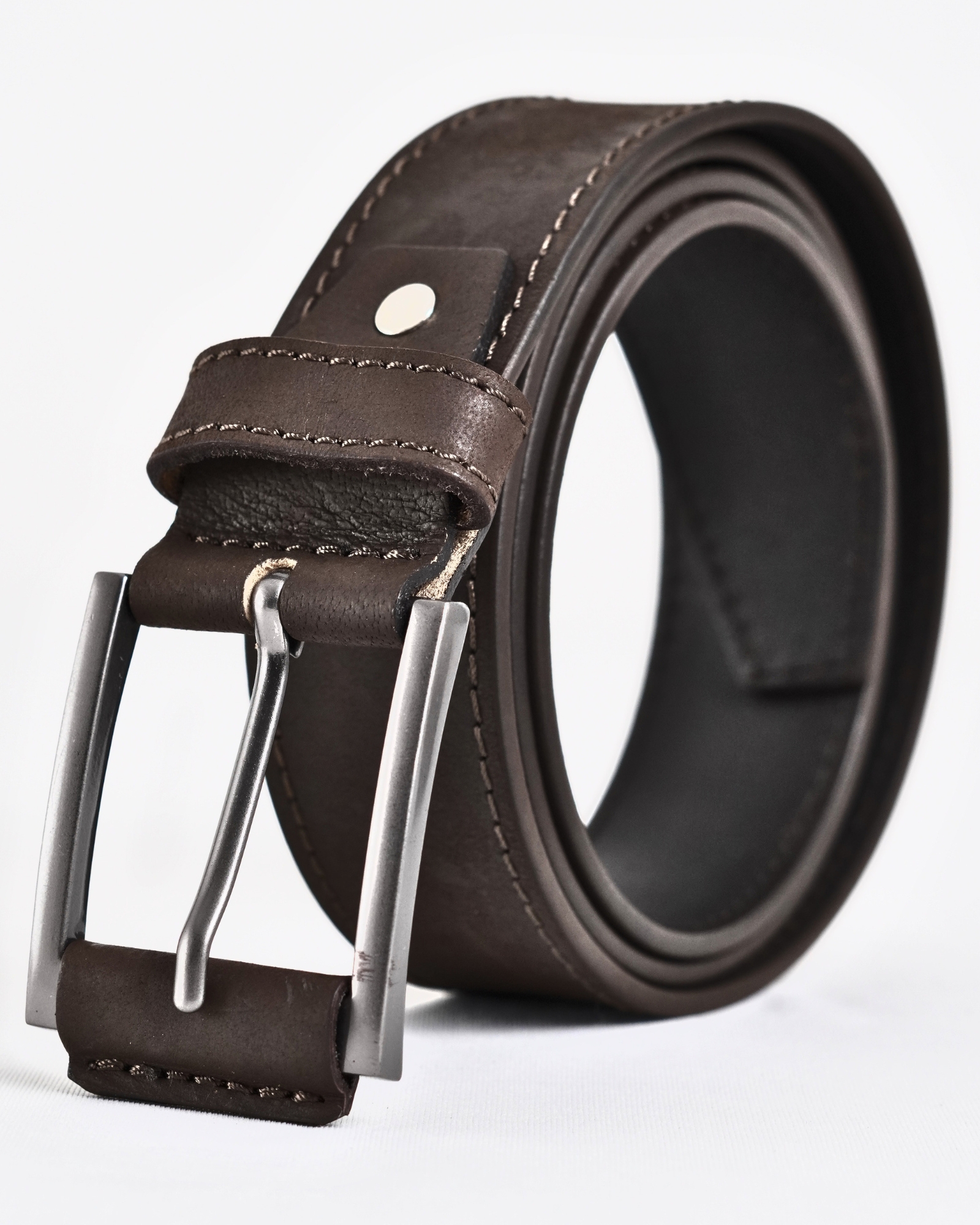 Sydney- Men's Original Leather Belt  (Suede Brown)  - 28-44 - Image 2