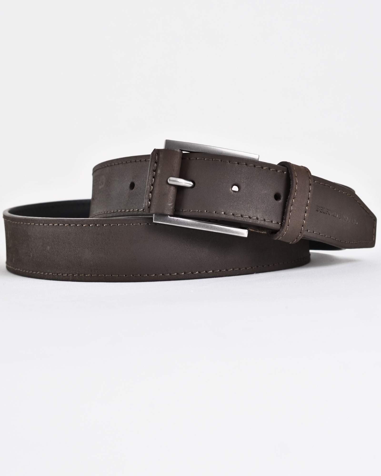 Sydney- Men's Original Leather Belt  (Suede Brown)  - 28-44 - Image 3