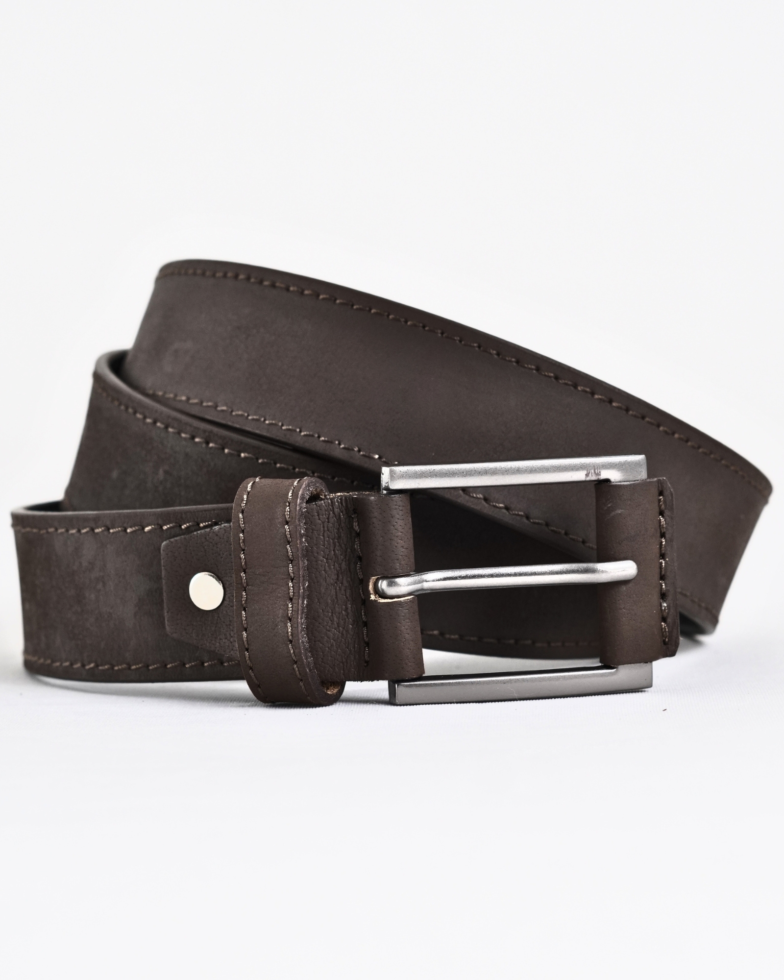 Sydney- Men's Original Leather Belt  (Suede Brown)  - 28-44 - Image 5