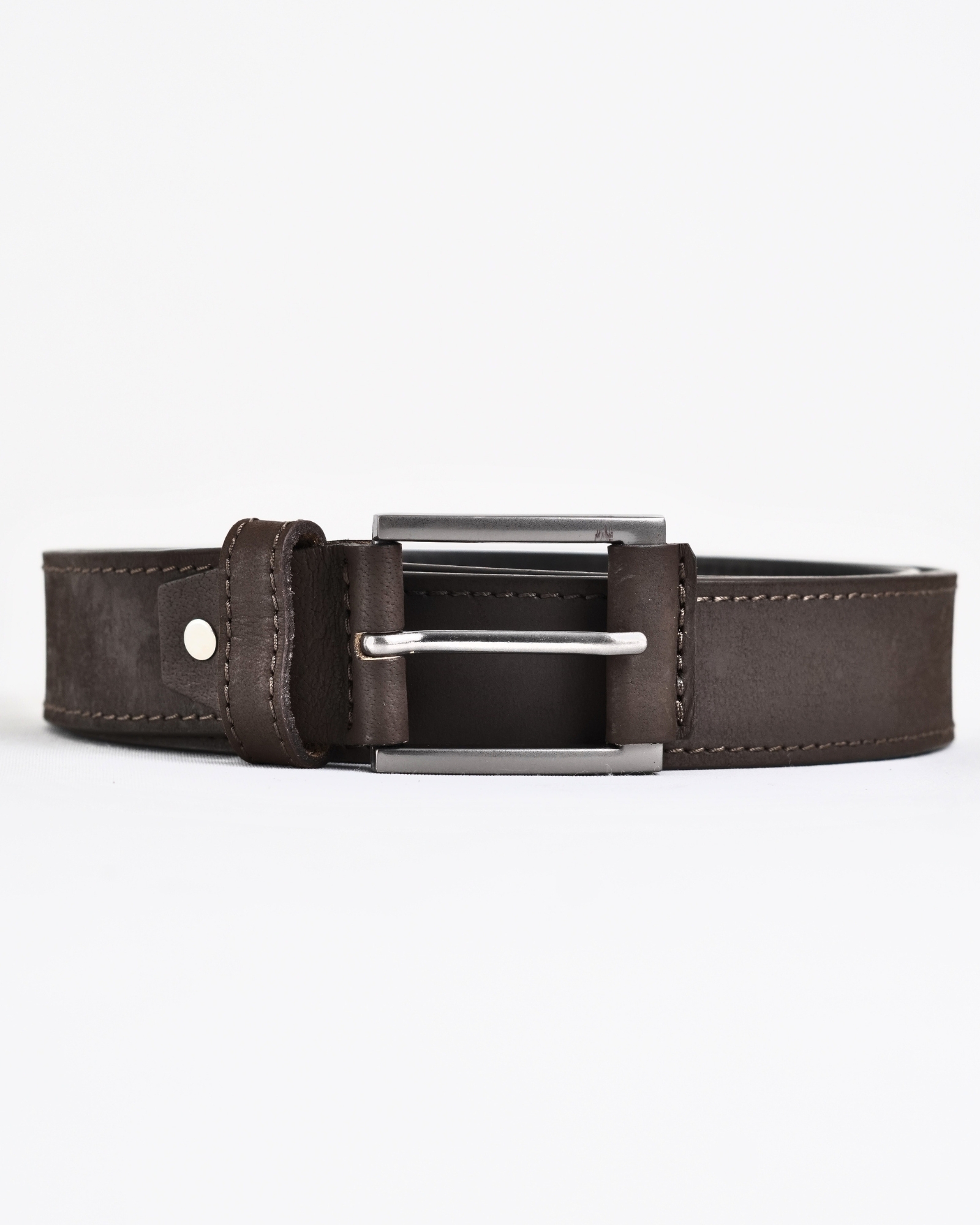 Sydney- Men's Original Leather Belt  (Suede Brown)  - 28-44 - Image 6