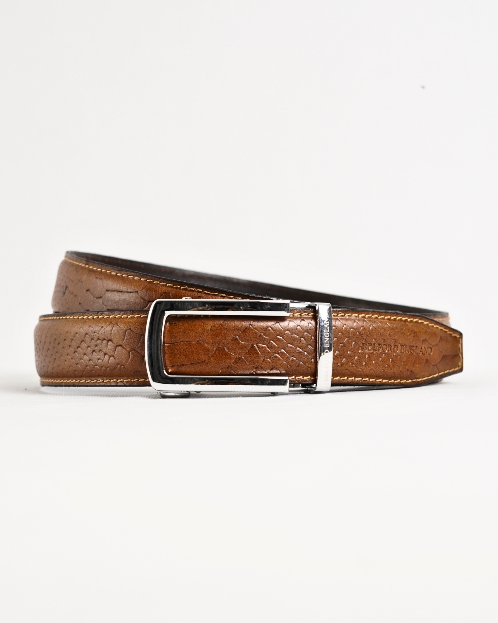 Oxford Men's Original Leather Belt  (Python Tan)  28-44 - Image 2