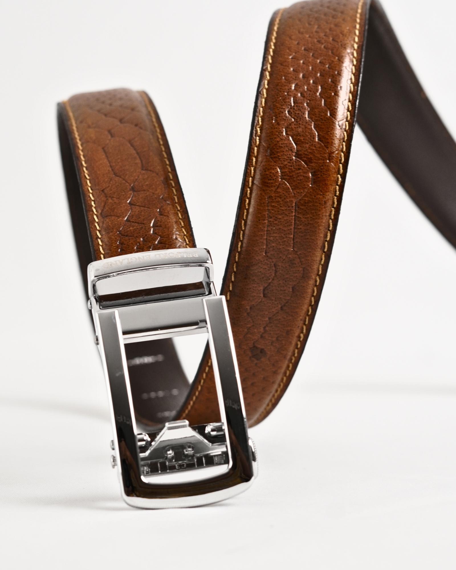 Oxford Men's Original Leather Belt  (Python Tan)  28-44 - Image 3