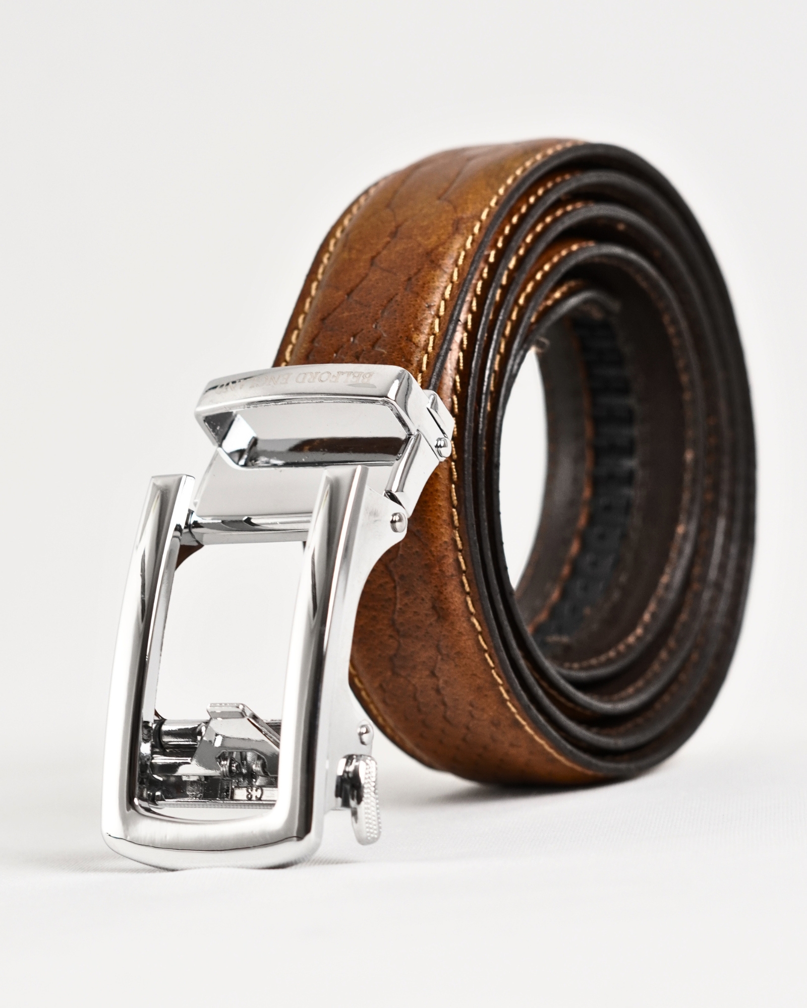 Oxford Men's Original Leather Belt  (Python Tan)  28-44 - Image 4