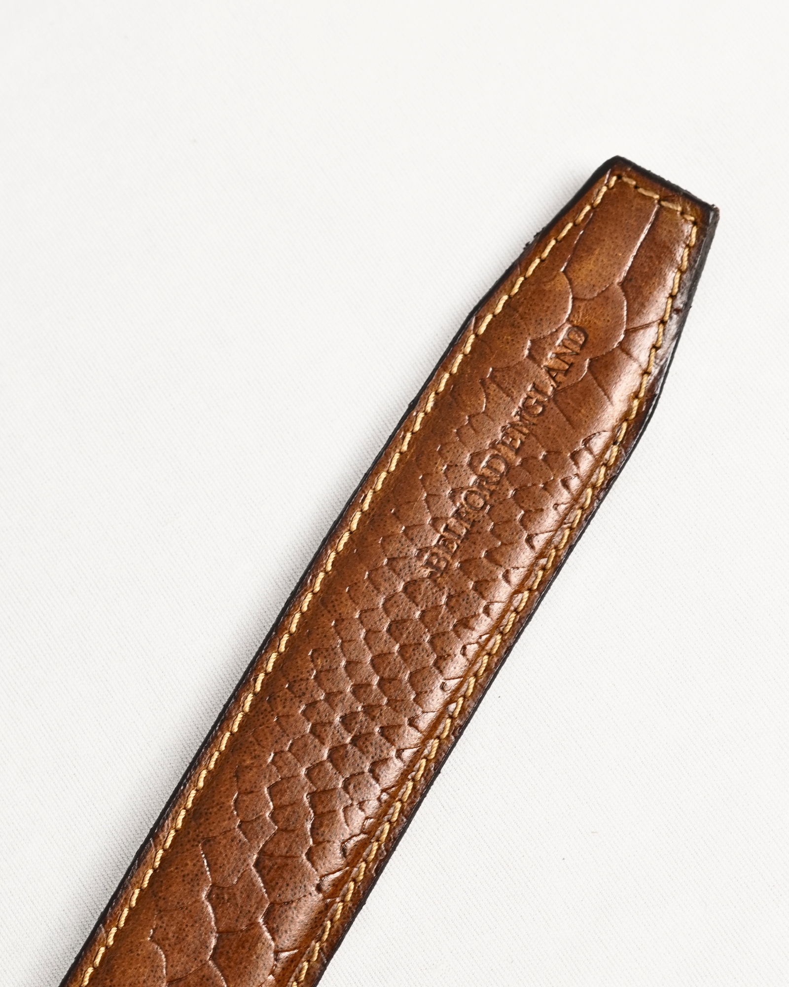 Oxford Men's Original Leather Belt  (Python Tan)  28-44 - Image 5