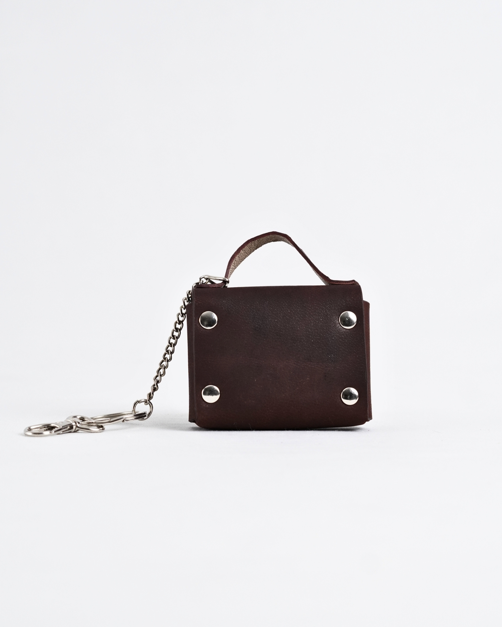 Mini Handbag Original Leather Keychain - Vintage Brown - Image 2