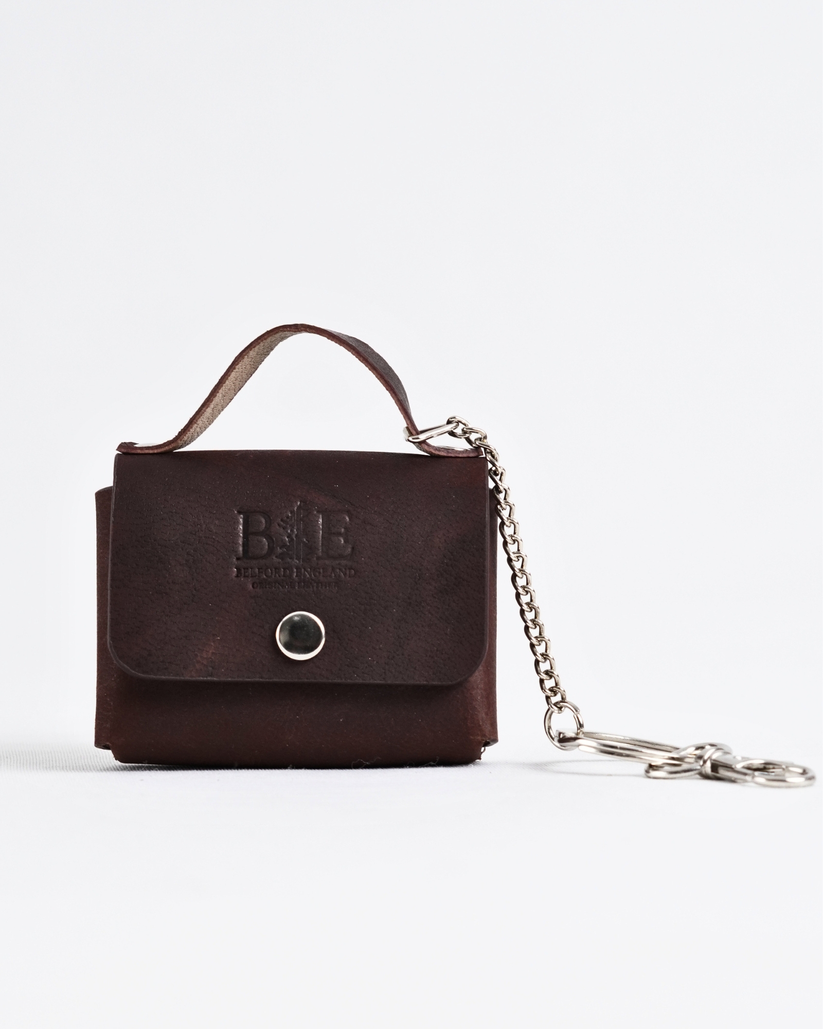 Mini Handbag Original Leather Keychain - Vintage Brown - Image 4