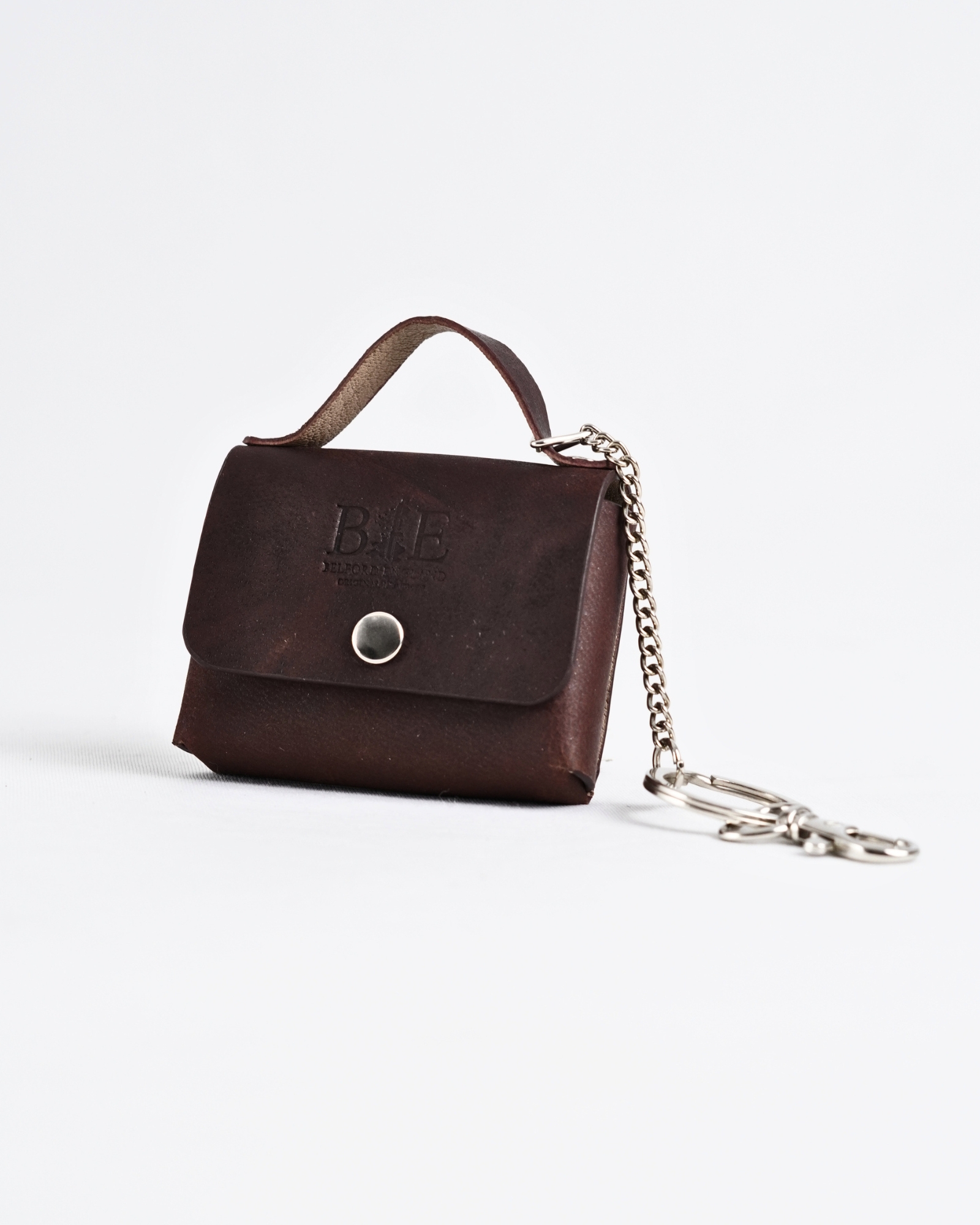 Mini Handbag Original Leather Keychain - Vintage Brown - Image 6