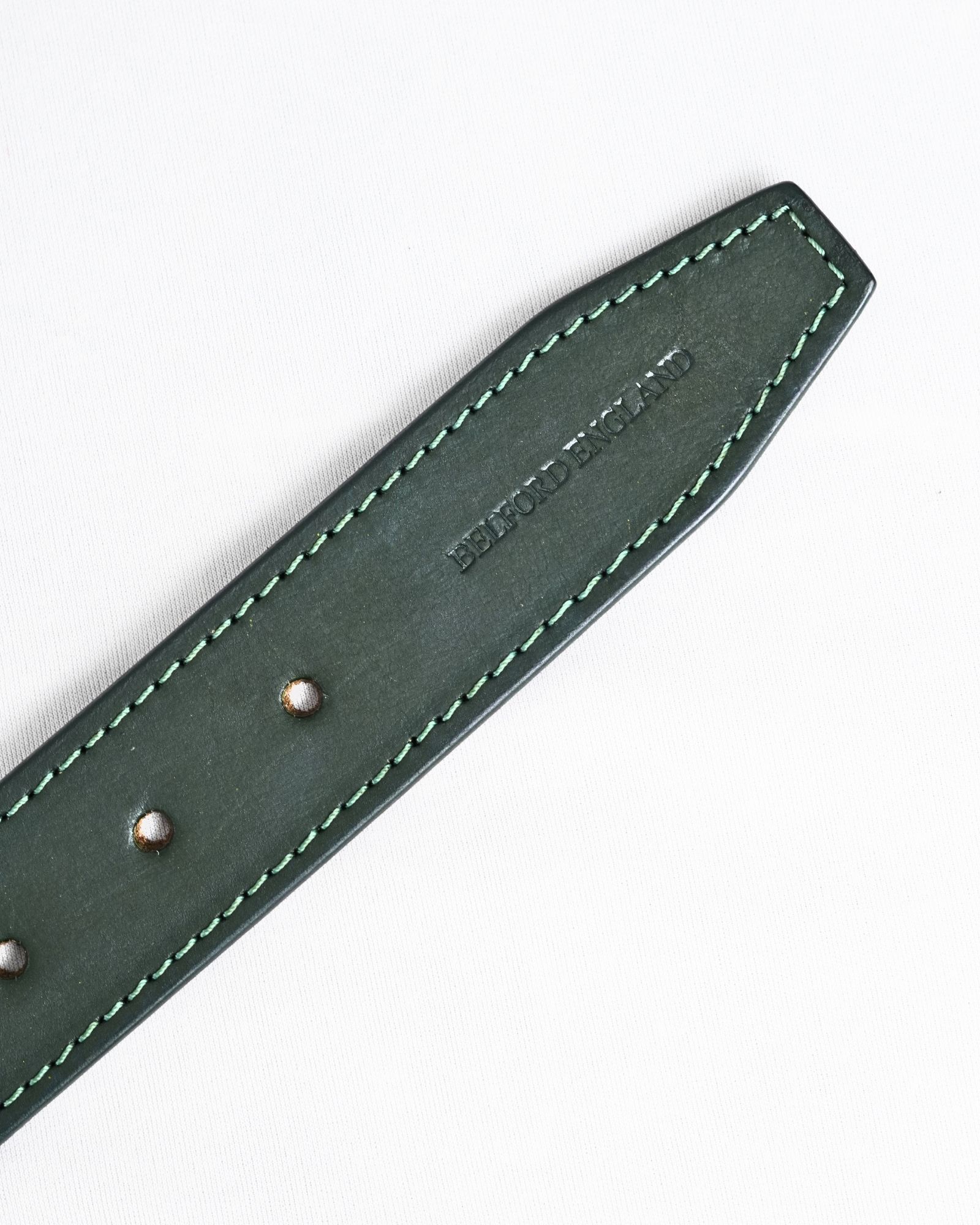 Sydney- Men's Original Leather Belt  (Suede Green)  - 28-44 - Image 6