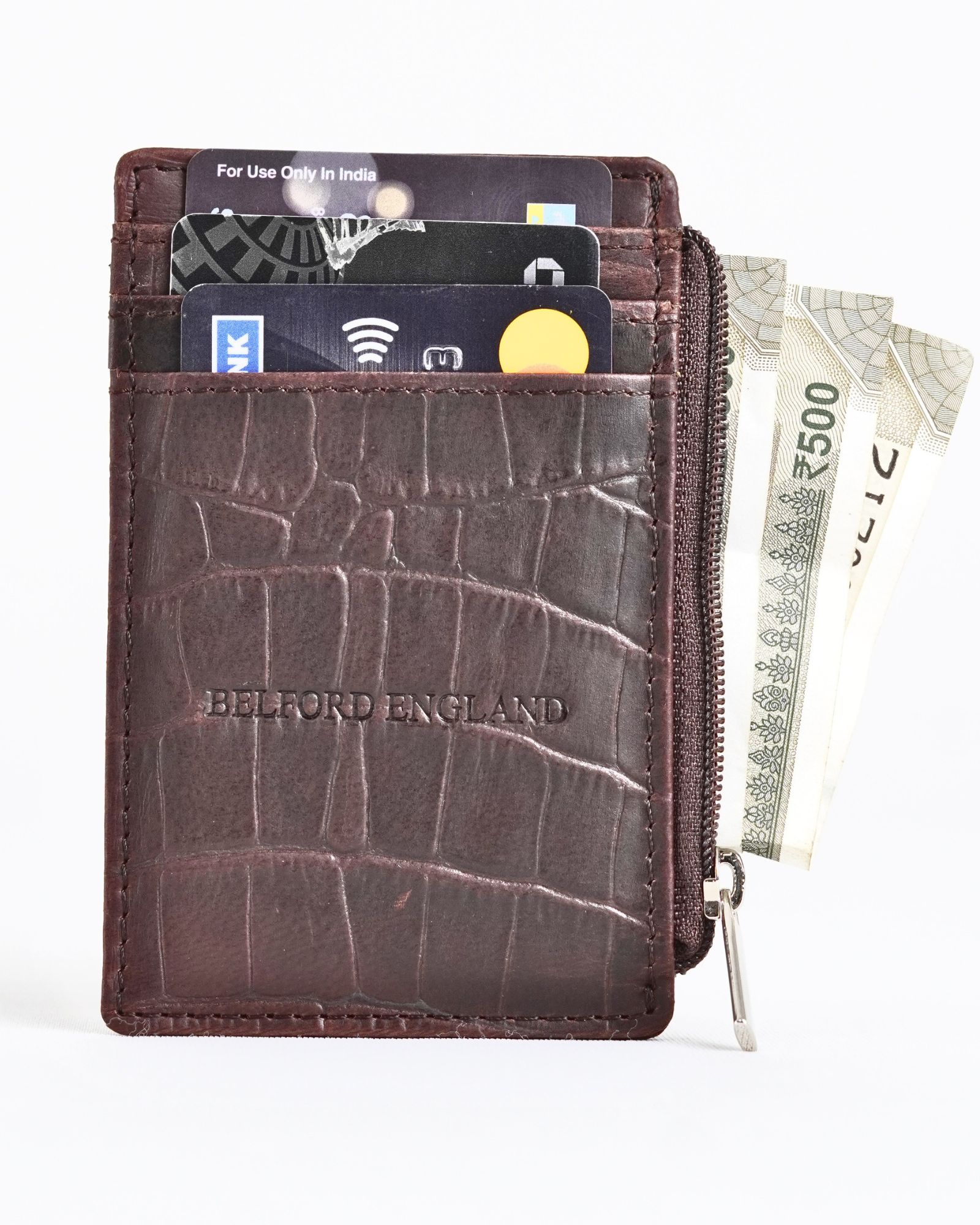 Yorkshire Men’s Original Leather Wallet (Croco Rugged Brown) - Image 2