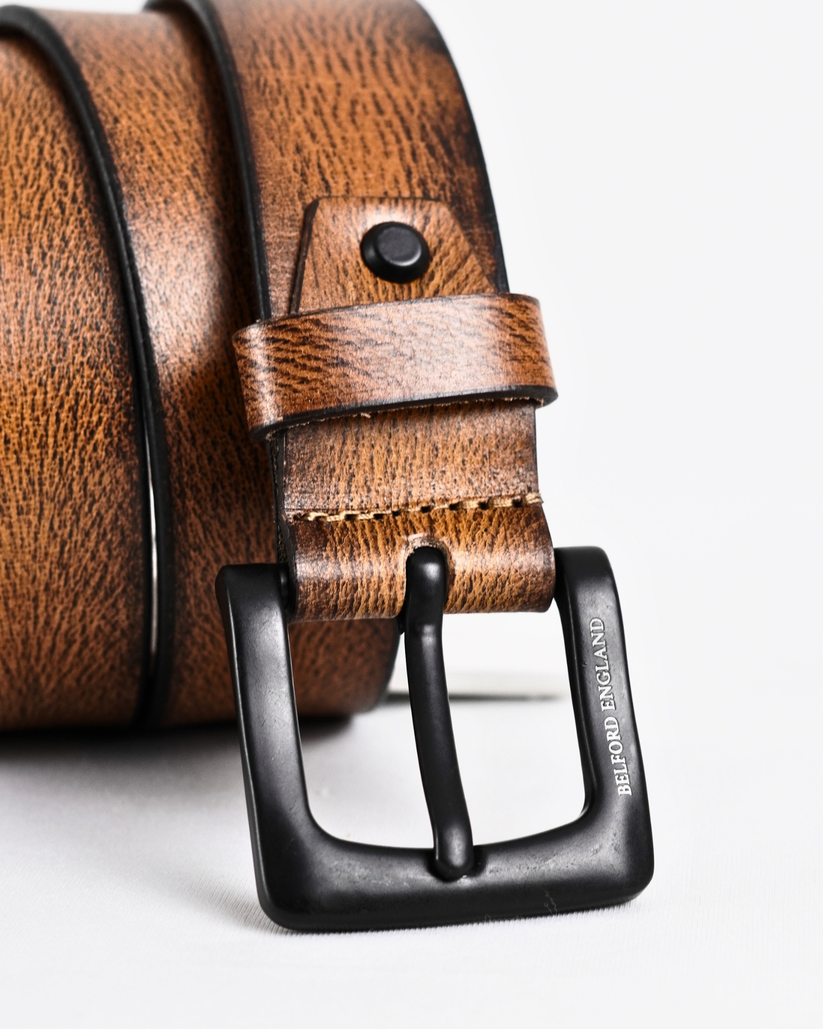 Frankfurt - Men's Original Leather Belt  (Tan) - 28-44 - Image 4