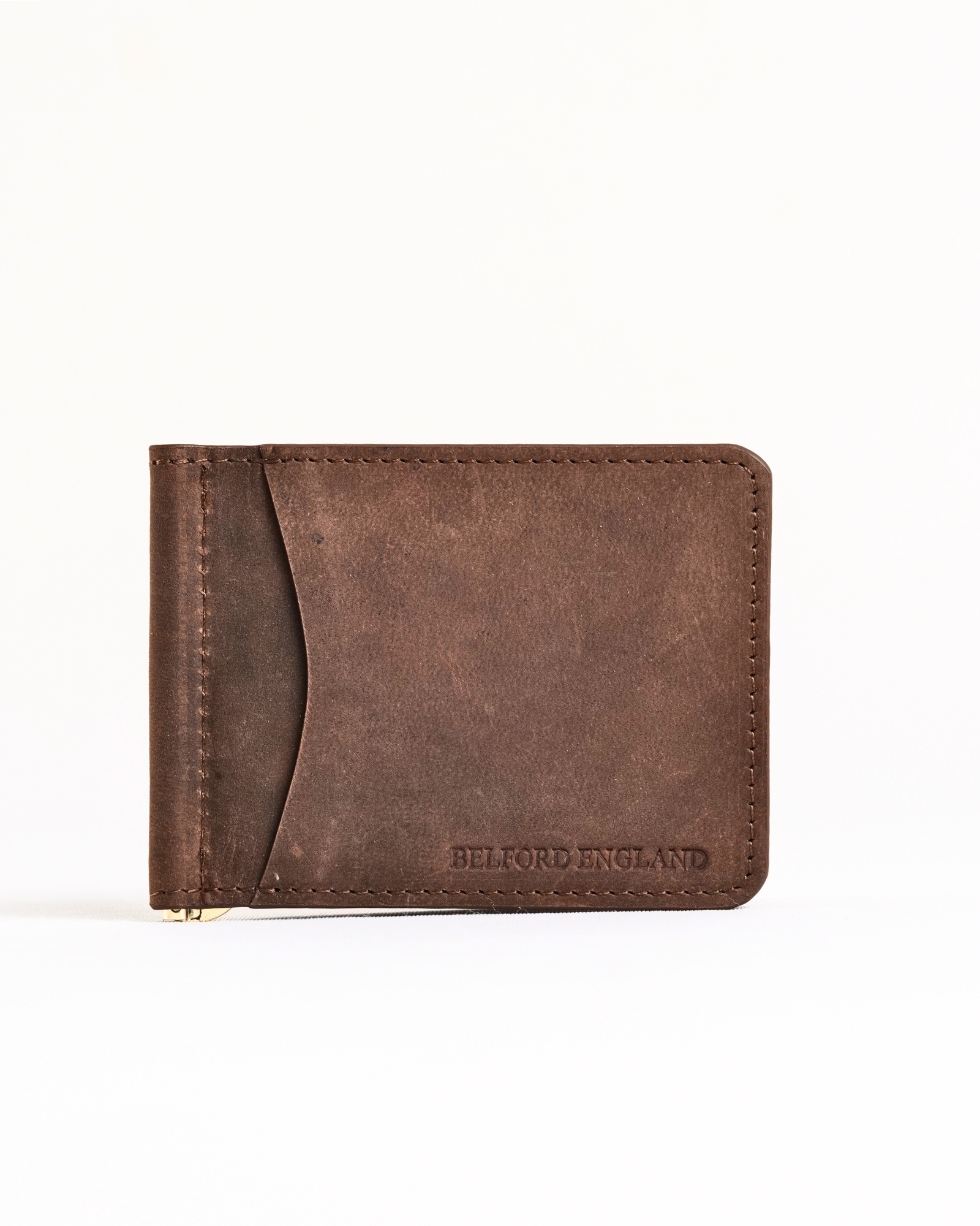 Columbus (Money Clip) - Men’s Original Leather Wallet (Rugged Brown)