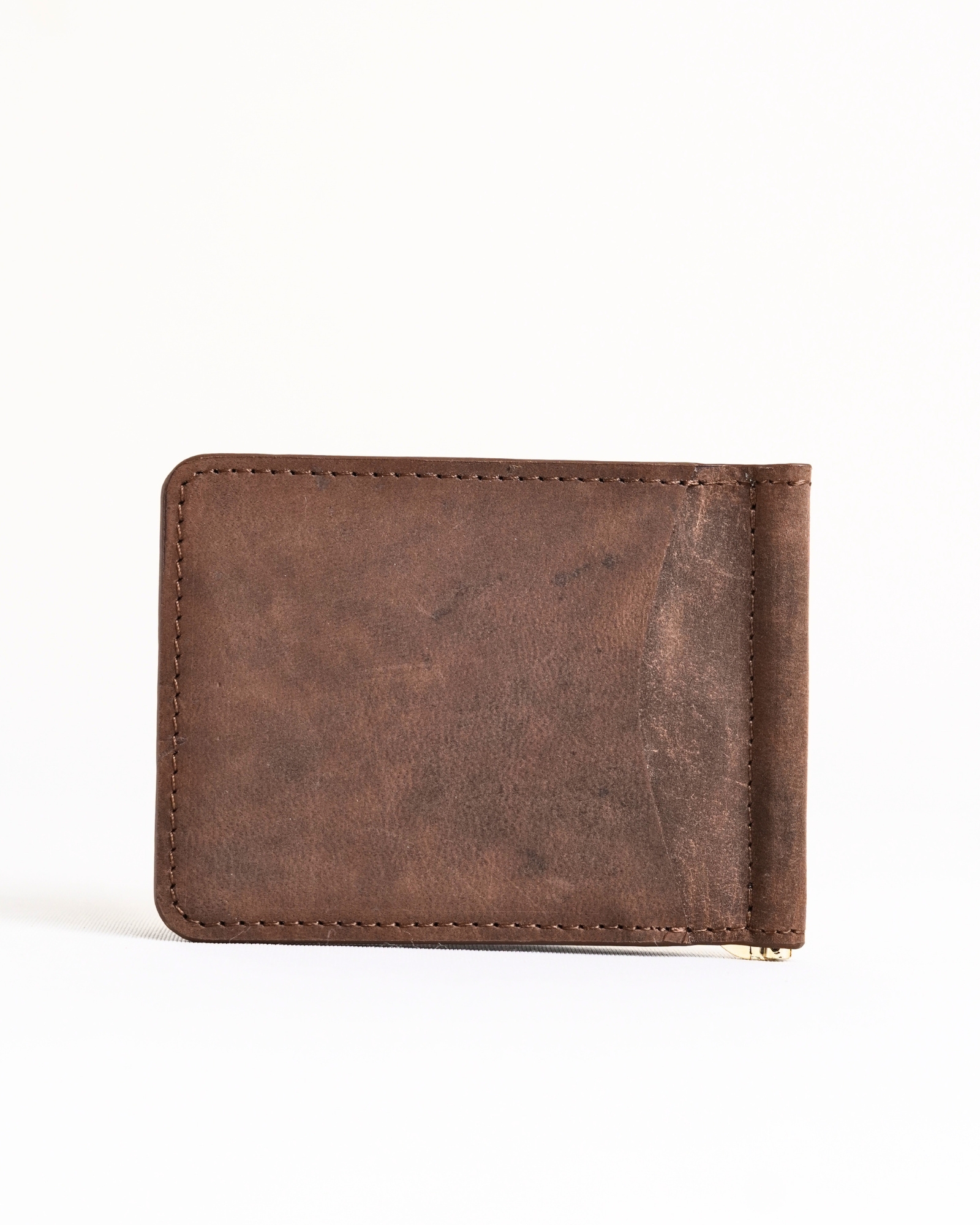 Columbus (Money Clip) - Men’s Original Leather Wallet (Rugged Brown) - Image 4