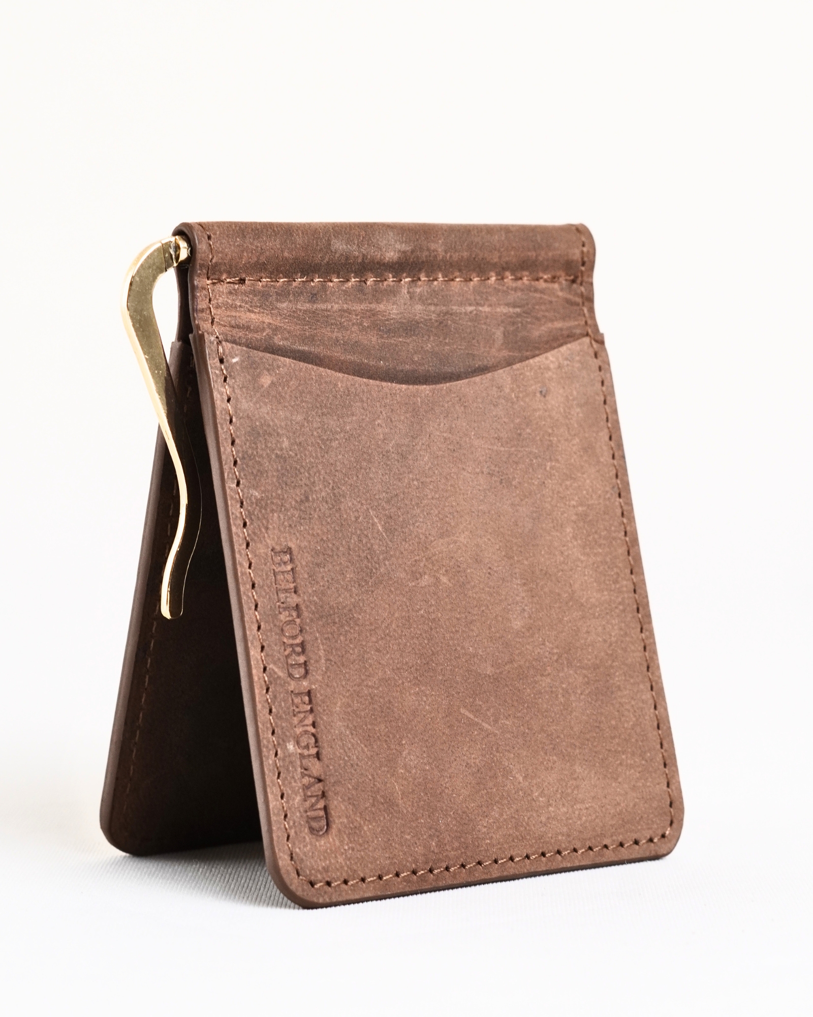 Columbus (Money Clip) - Men’s Original Leather Wallet (Rugged Brown) - Image 6