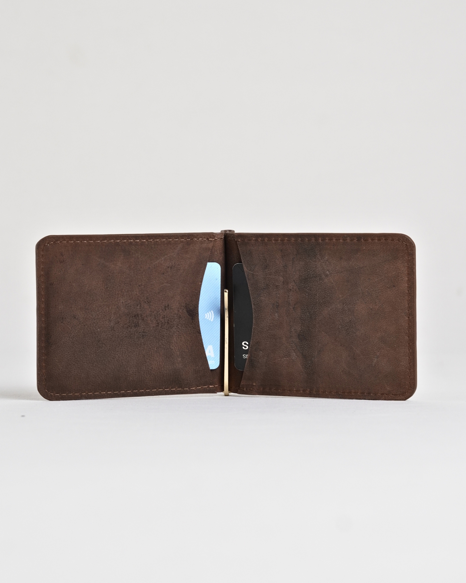 Columbus (Money Clip) - Men’s Original Leather Wallet (Rugged Brown) - Image 8