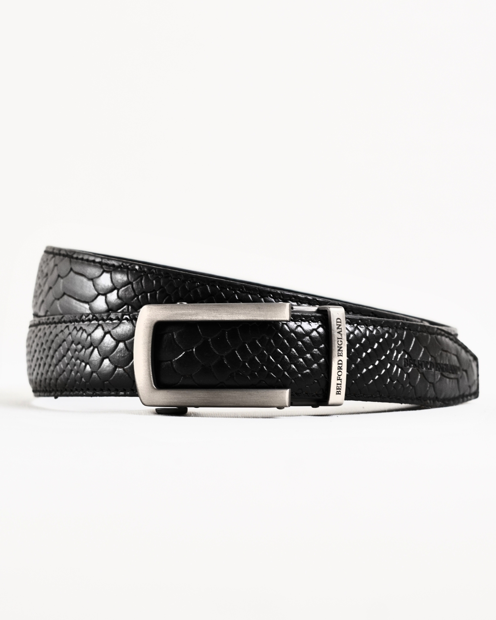 Oxford Men's Original Leather Belt  (Python Black)  28-44