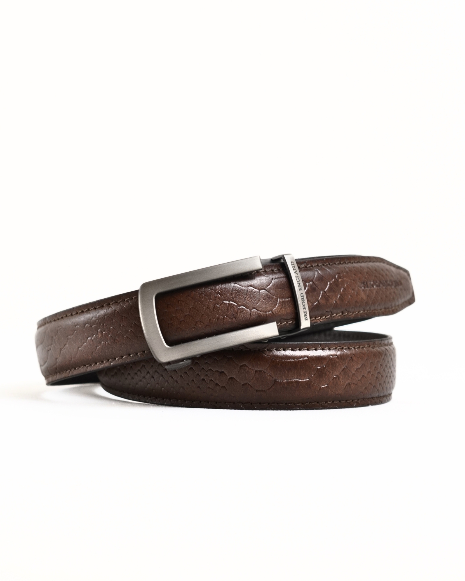 Oxford Men's Original Leather Belt  (Python Brown)  28-44 - Image 2