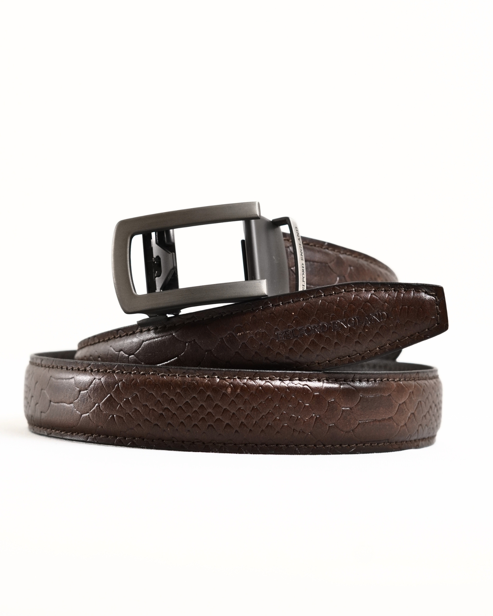 Oxford Men's Original Leather Belt  (Python Brown)  28-44 - Image 4