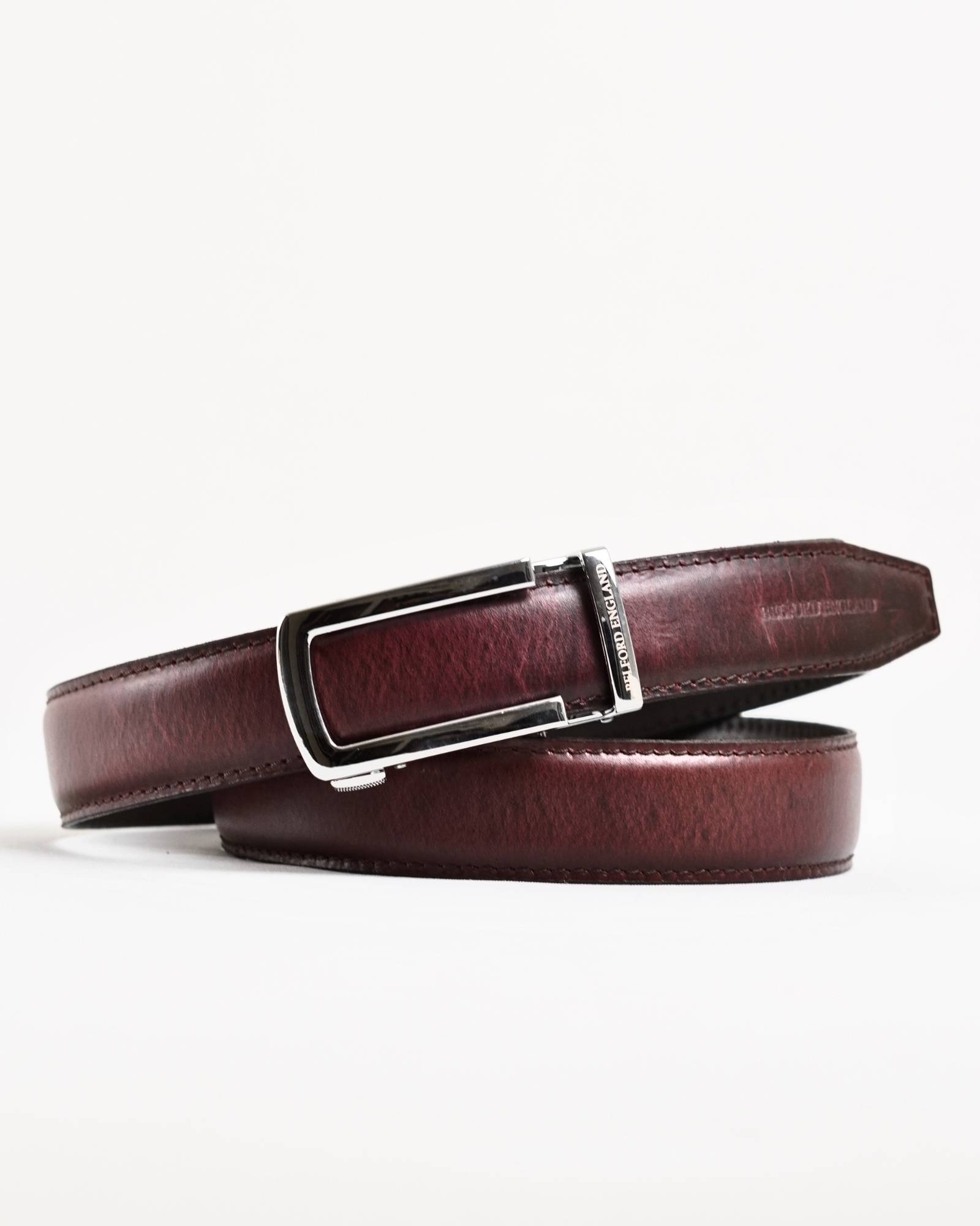 Oxford Men's Original Leather Belt  (Burgundy Blend) - 28-44
