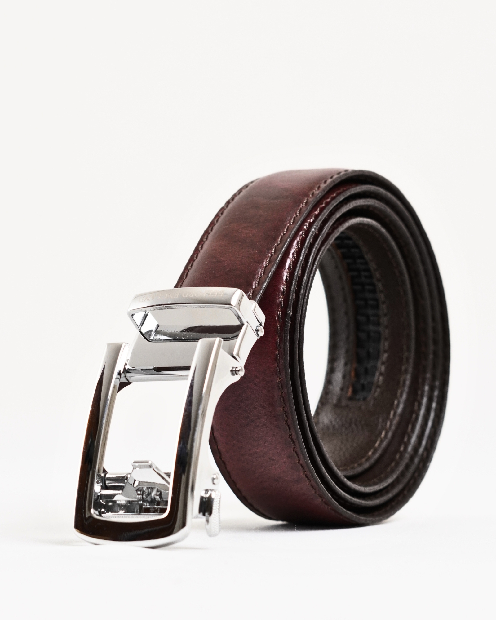 Oxford Men's Original Leather Belt  (Burgundy Blend) - 28-44 - Image 3