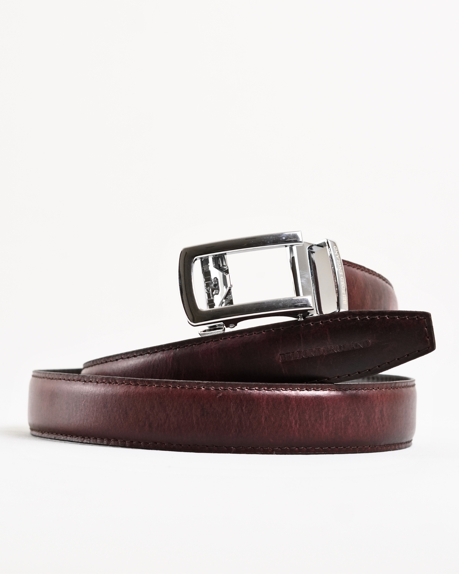 Oxford Men's Original Leather Belt  (Burgundy Blend) - 28-44 - Image 5