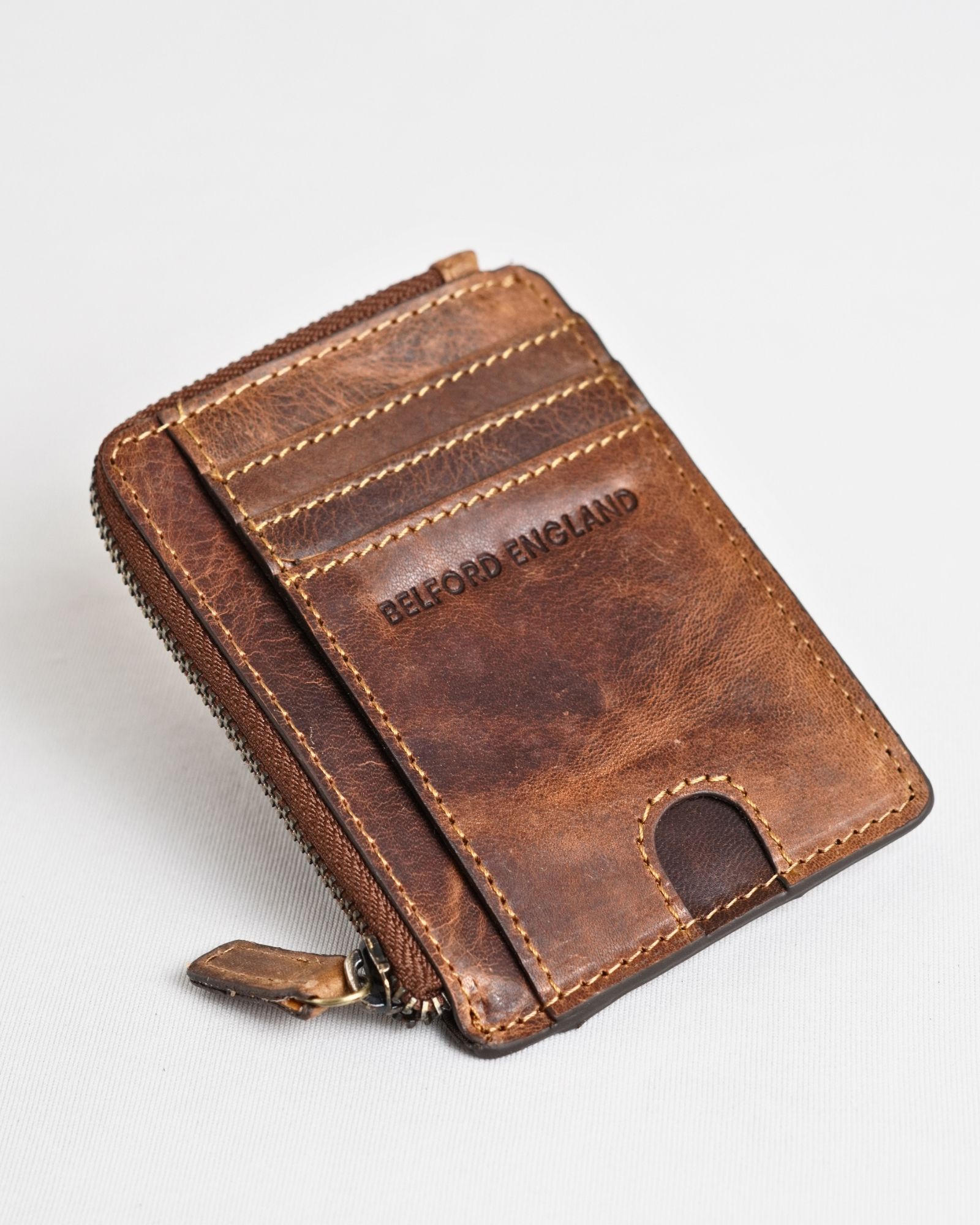 Geneva (Sleek) - Men’s Original Leather Wallet (Vintage Brown) - Image 6