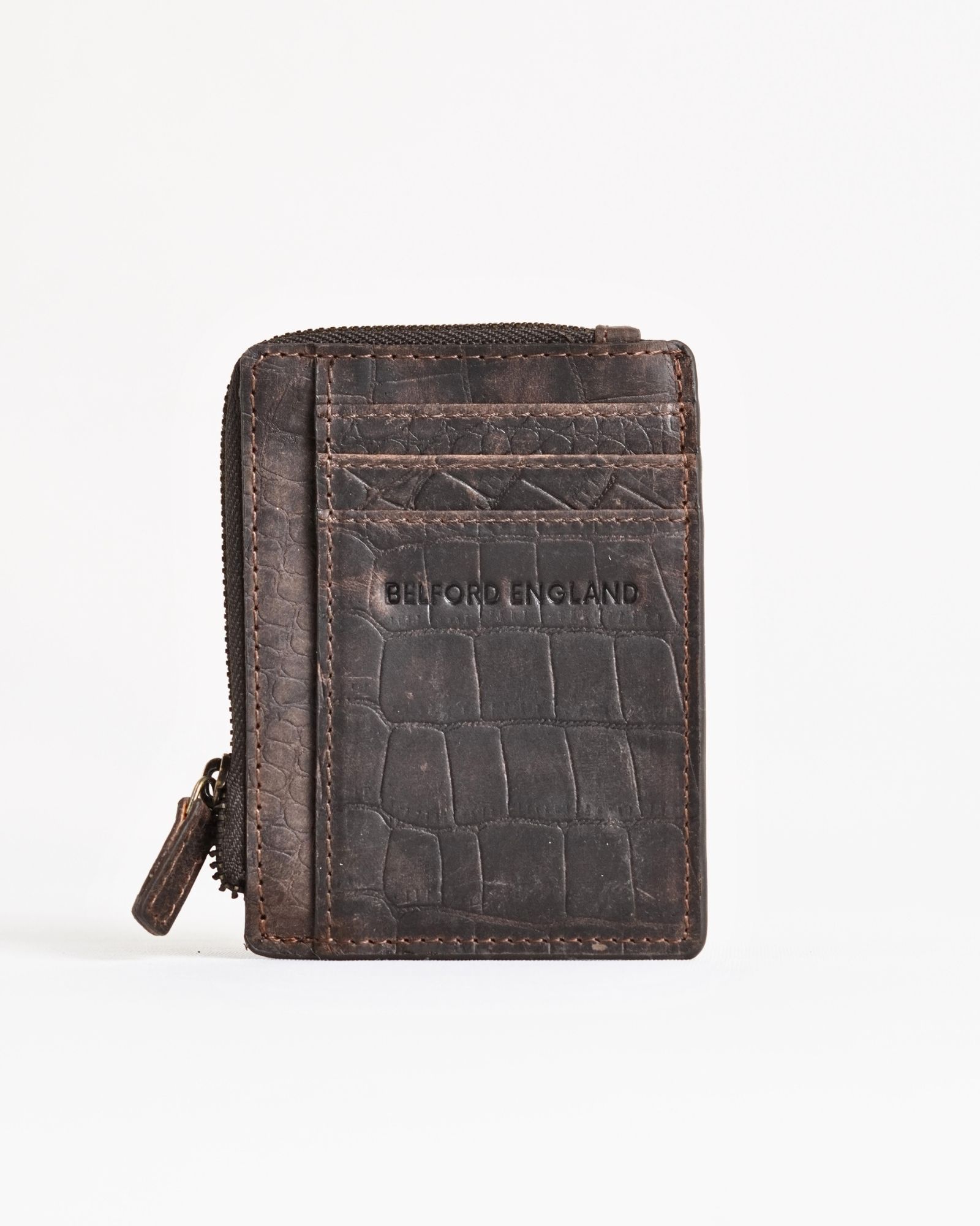 Geneva (Sleek) - Men’s Original Leather Wallet (Croco Rugged Brown) - Image 2