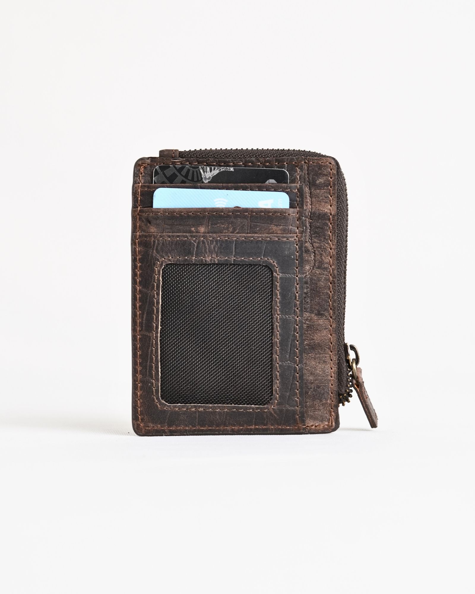 Geneva (Sleek) - Men’s Original Leather Wallet (Croco Rugged Brown) - Image 6