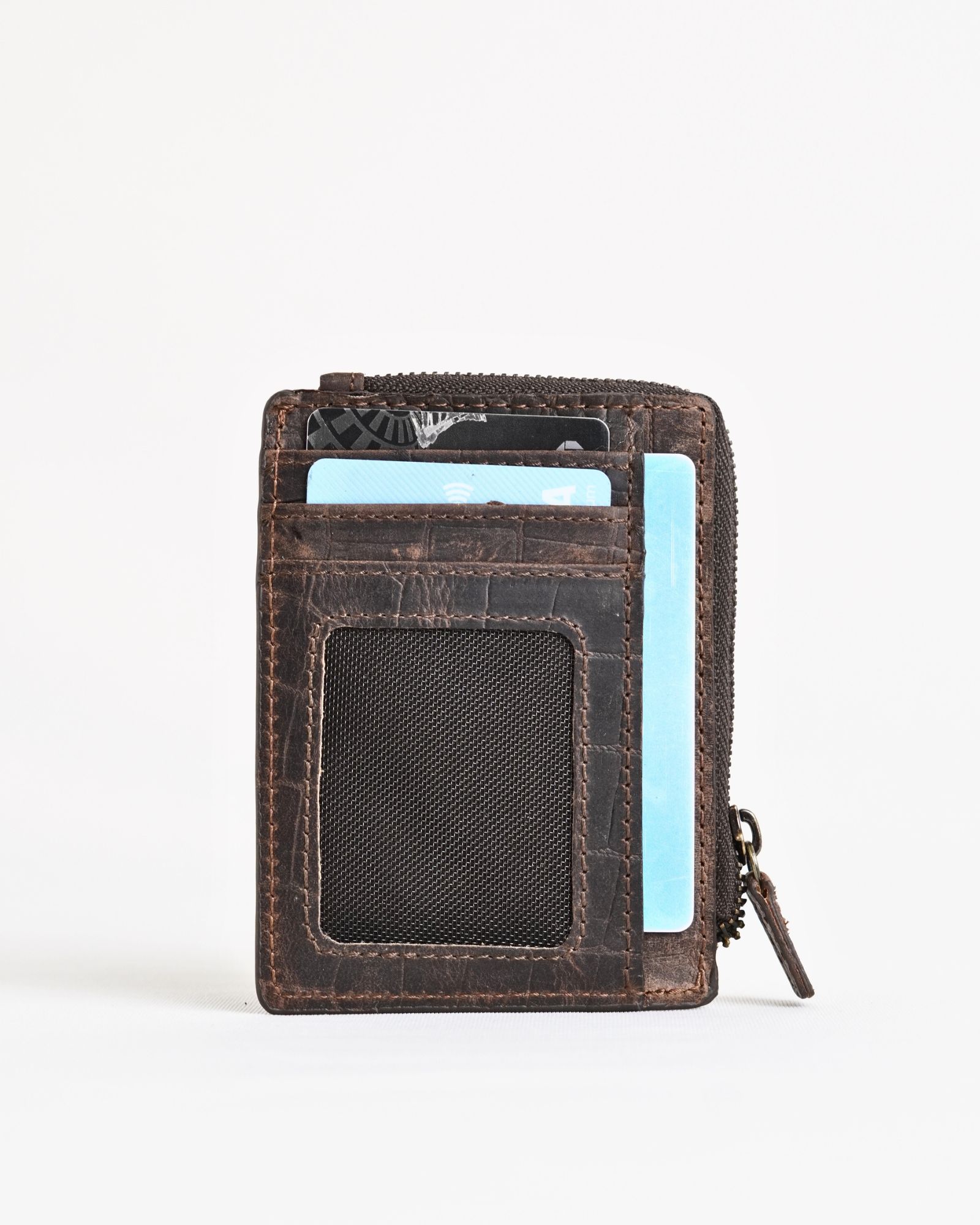 Geneva (Sleek) - Men’s Original Leather Wallet (Croco Rugged Brown) - Image 7